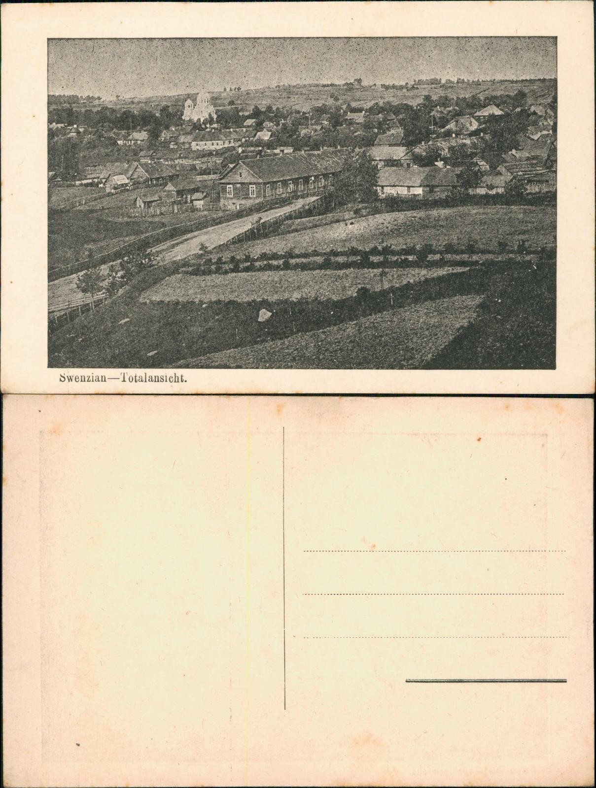 Postcard Swenzian Święciany city lot - Lithuania Lietuvos 1917
