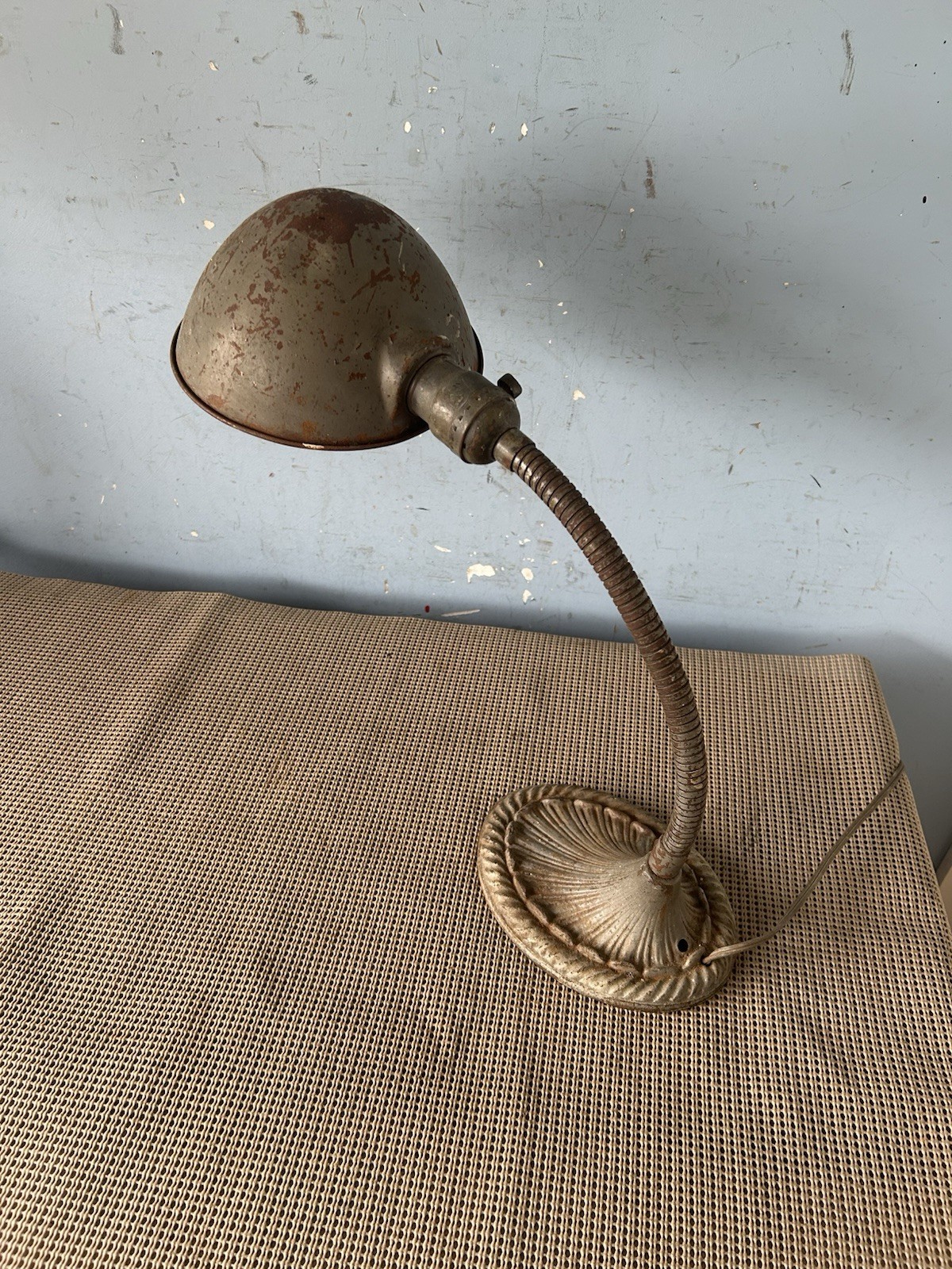 antique 1930s-40s gooseneck desk lamp