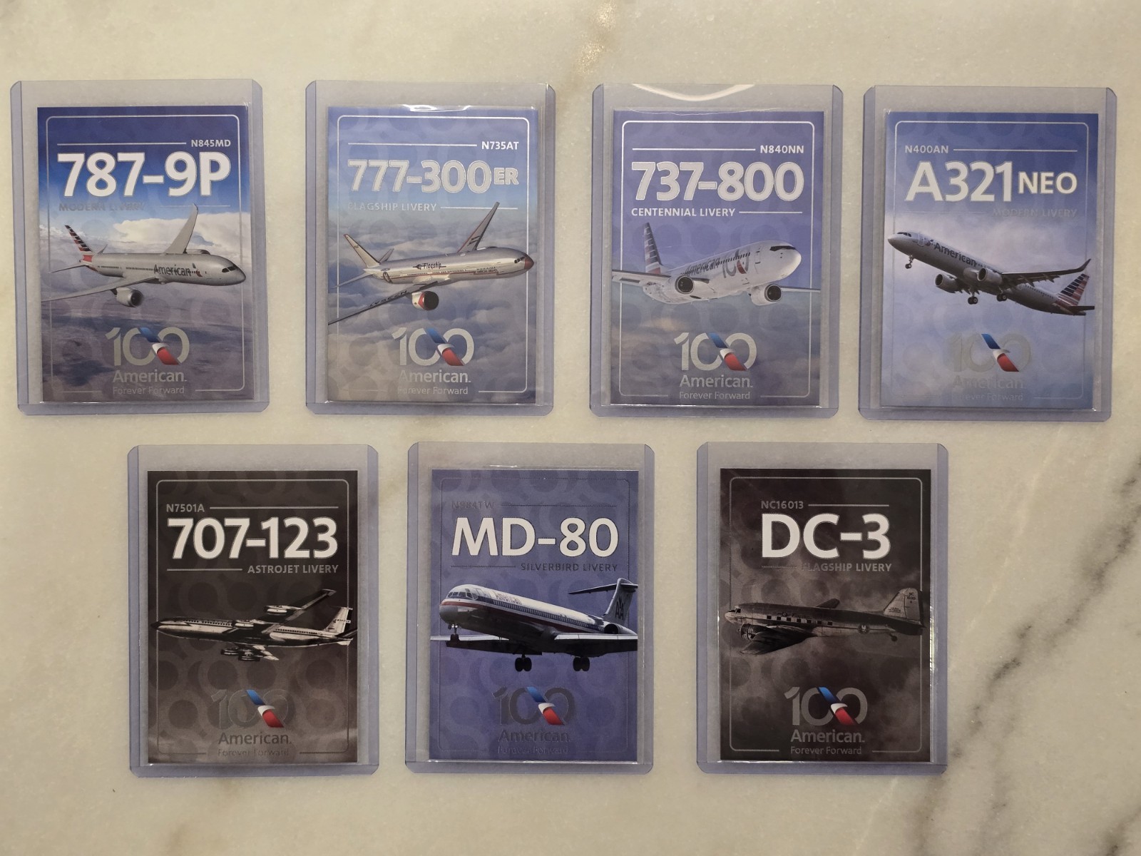 American Airlines (AA) Trading Cards Mint Condition 100 Years Anniversary Set