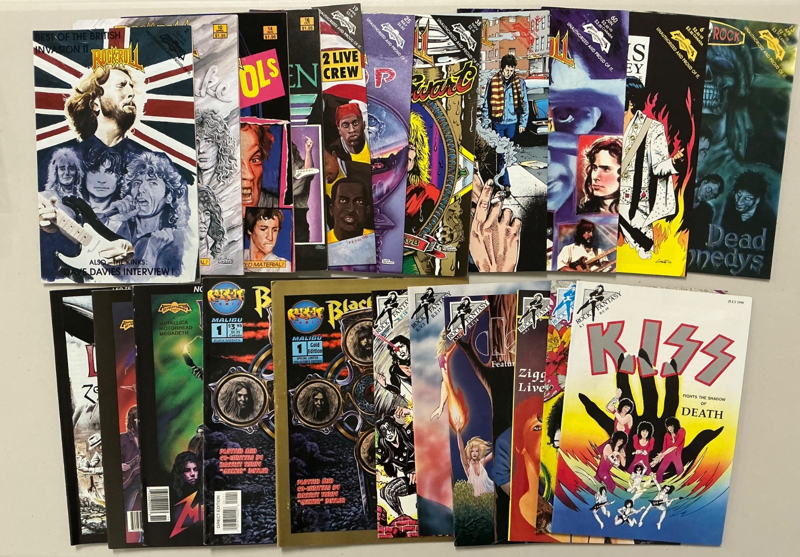 Rock “N” Roll comics Lot of 22 Kiss, Doors,Van Halen,Elvis,Aerosmith more (1358) Rock “N” Roll comics Lot of 22 Kiss, Doors,Van Halen,Elvis,Aerosmith more (1358)
