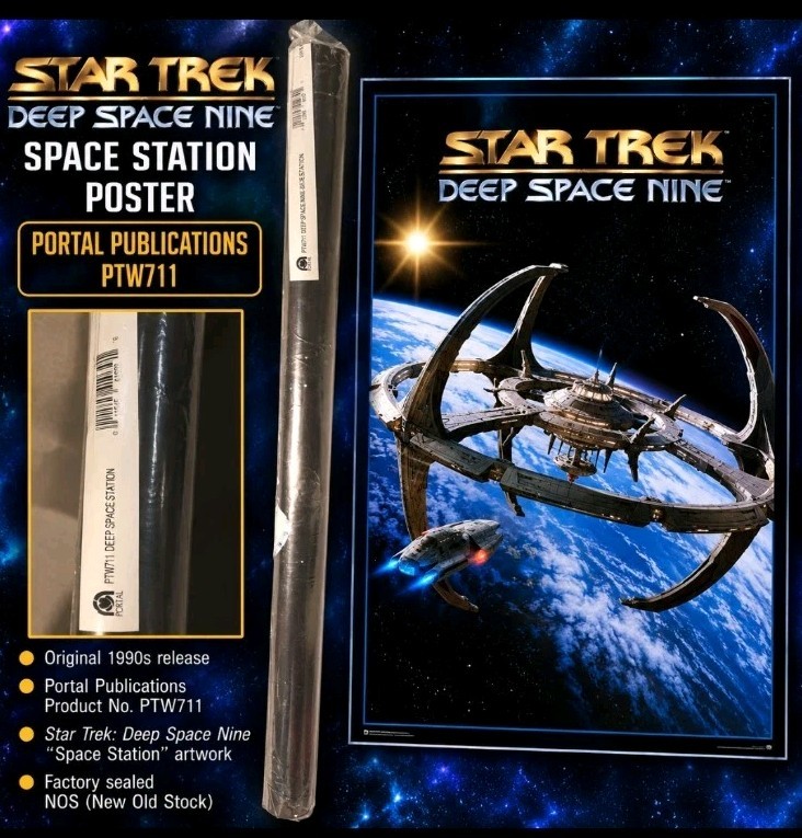 Vintage Star Trek Deep Space 9 Space Station poster, PTW711, sealed. Wormhole Vintage Star Trek Deep Space 9 Space Station poster, PTW711, sealed. Wormhole