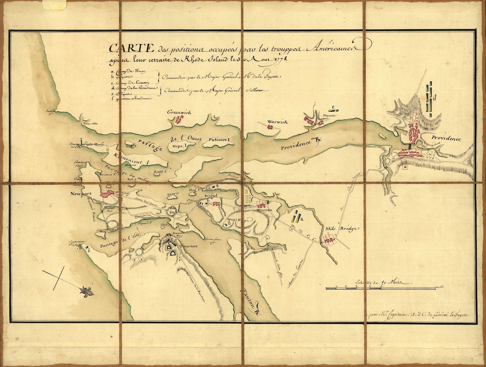 Siege Newport Rhode Island 1778 Vintage Military Map Reprint Wall Art