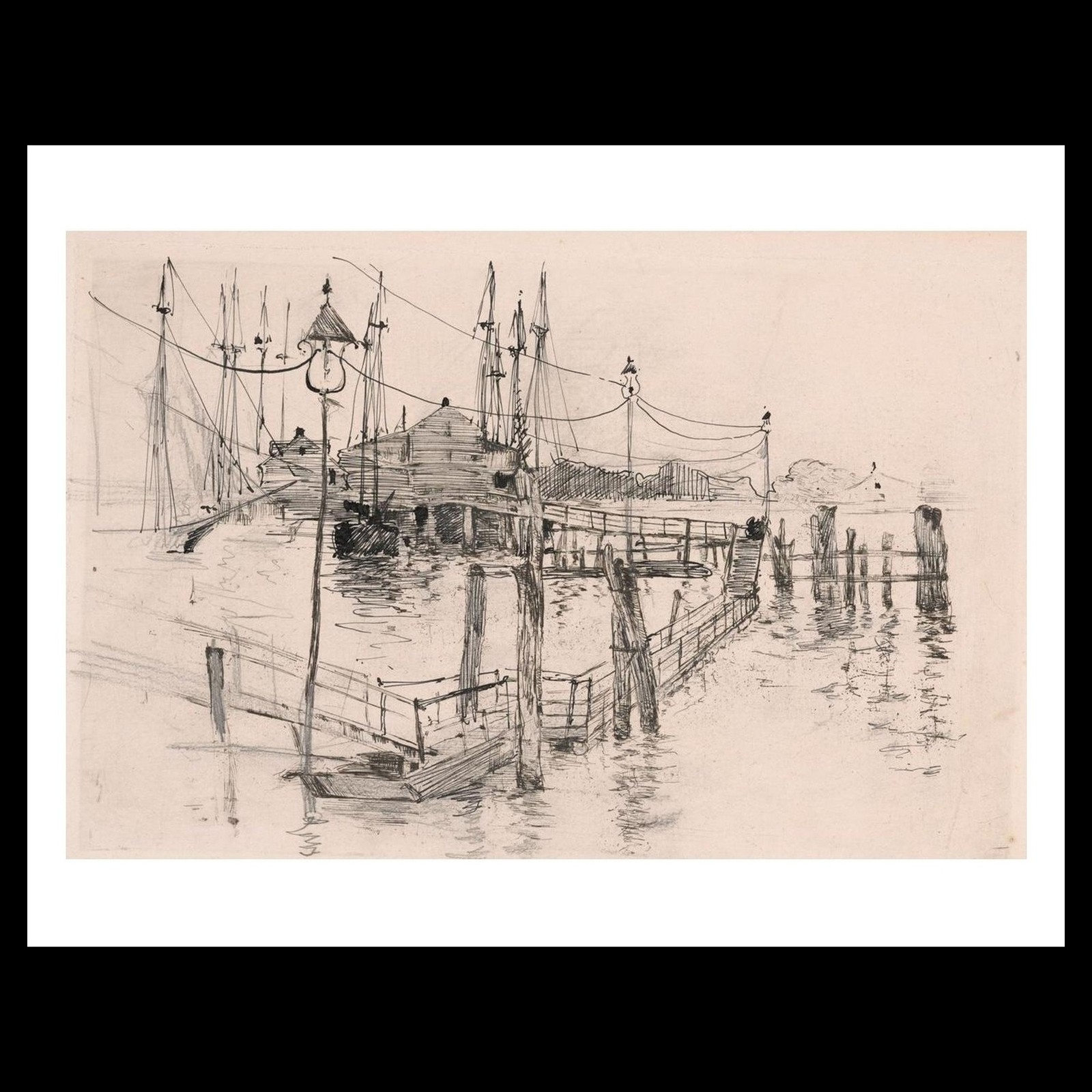 Twachtman - The Old Toll House at Bridgeport (Large Plate) (1888) Art Card Pr