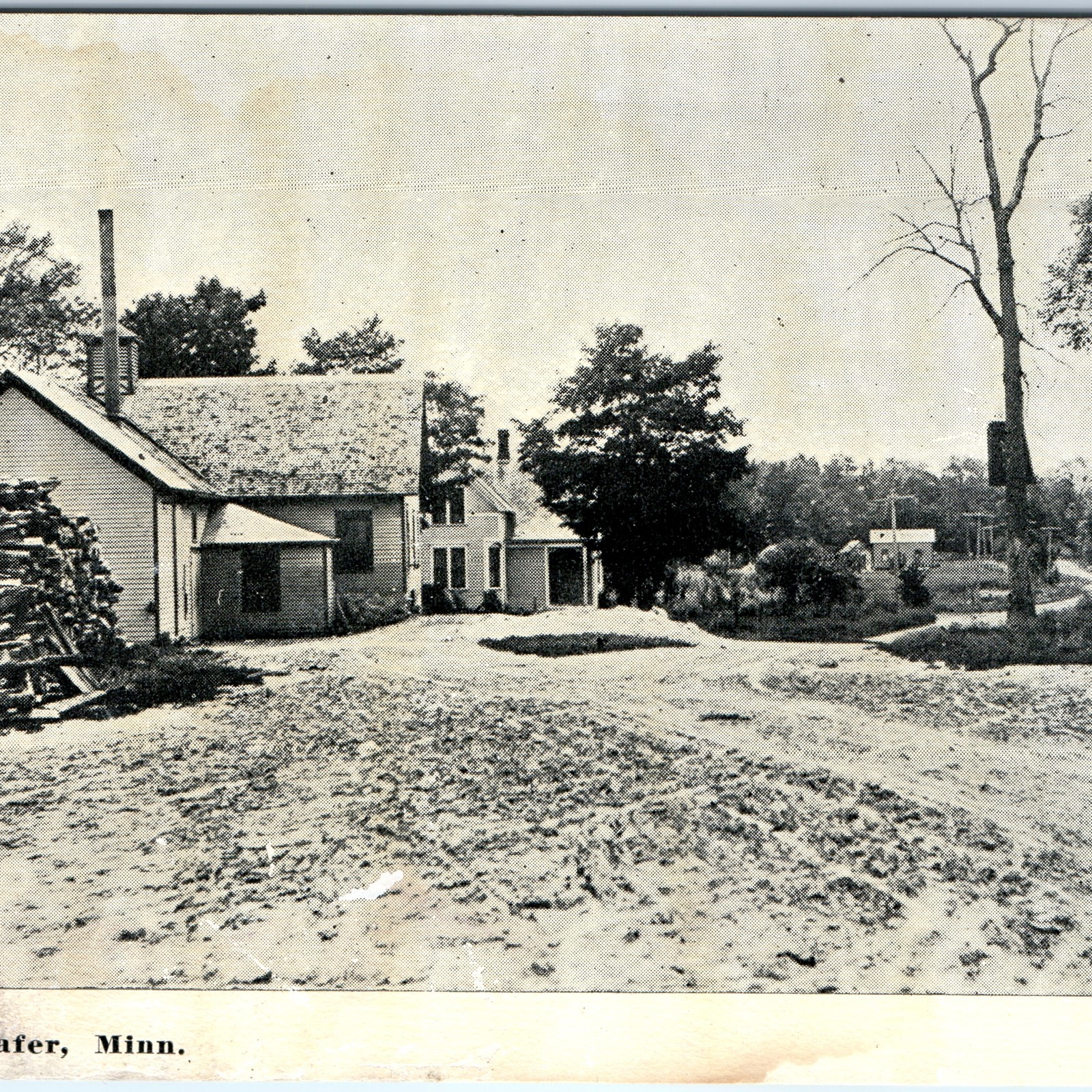 c1900s Shafer, MN Creamery Dairy Farm Woodpile Postcard Chisago County Building c1900s Shafer, MN Creamery Dairy Farm Woodpile Postcard Chisago County Building