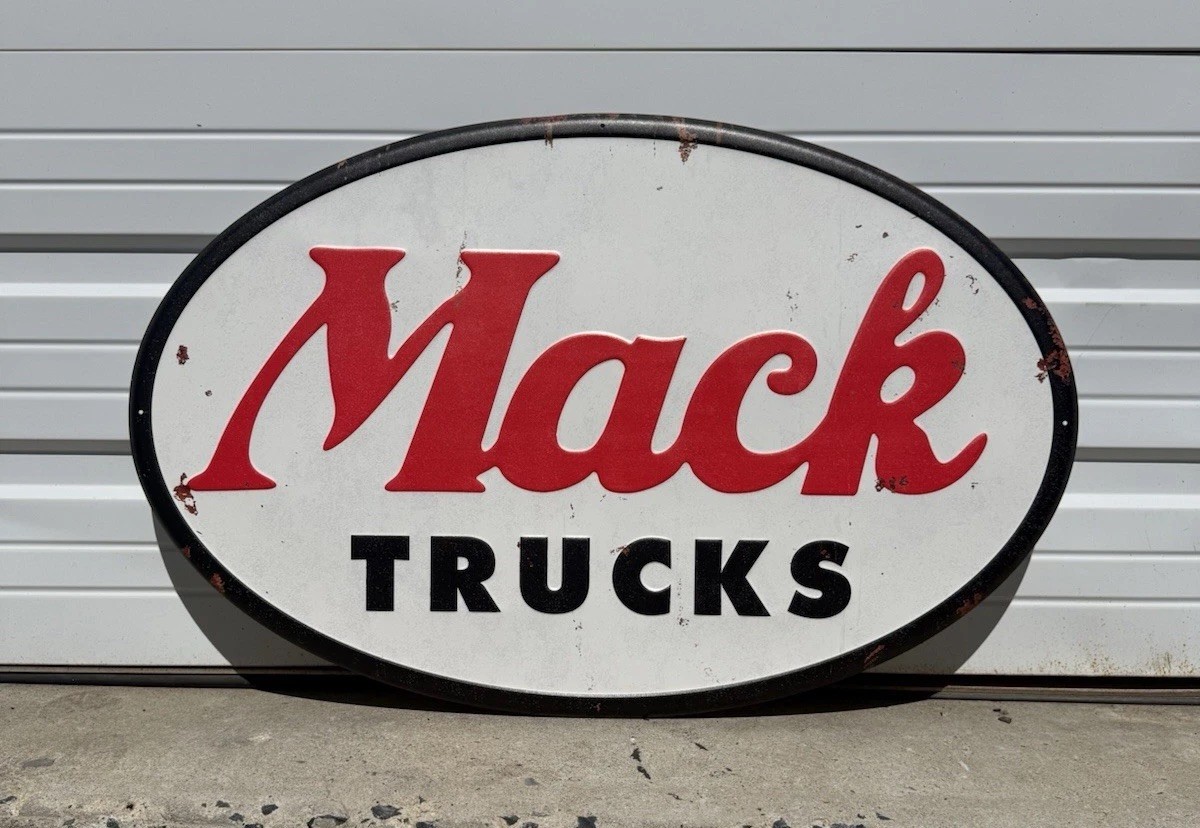 Mack Trucks Sign Gas Oil Parts Bull Dog Vintage Style Wall Decor
