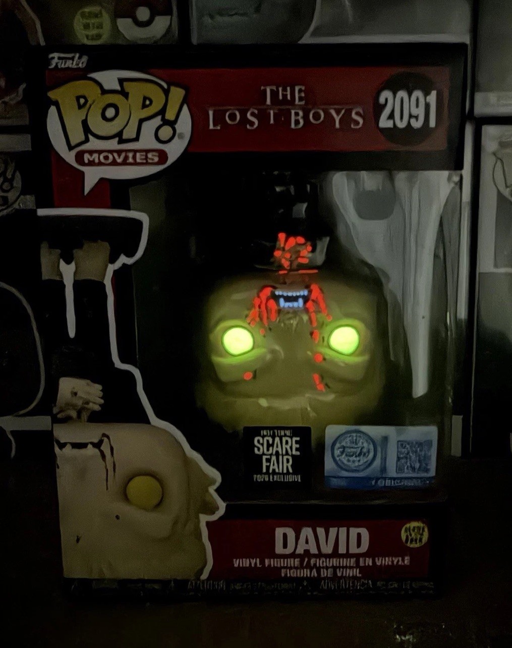 Custom Bloody GITD Funko Pop The Lost Boys David 2091 Hot Topic Scare Fair GLOW