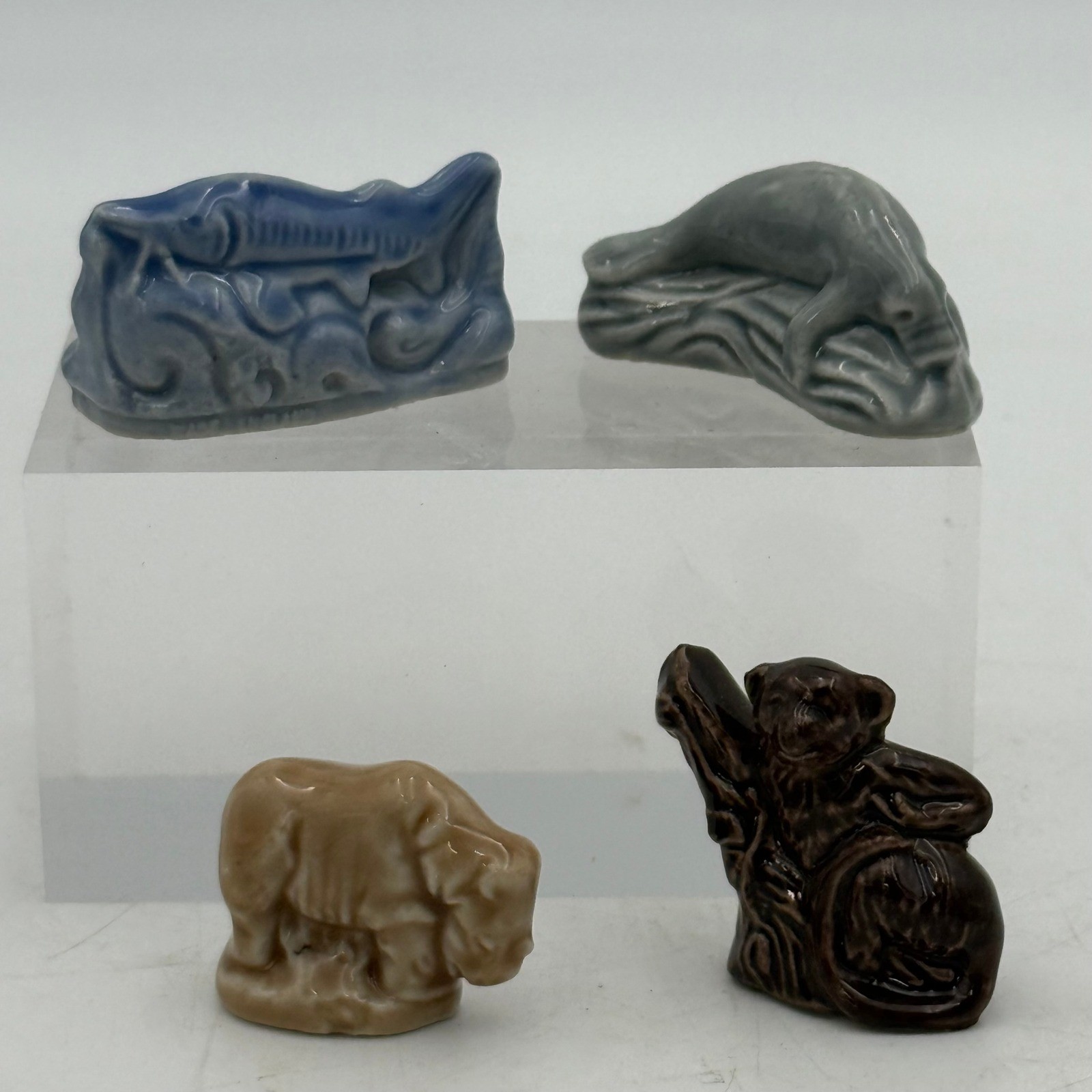 Wade Whimsies Red Rose Tea Figurines Set of 4 Fish Seal Bison Monkey England Wade Whimsies Red Rose Tea Figurines Set of 4 Fish Seal Bison Monkey England