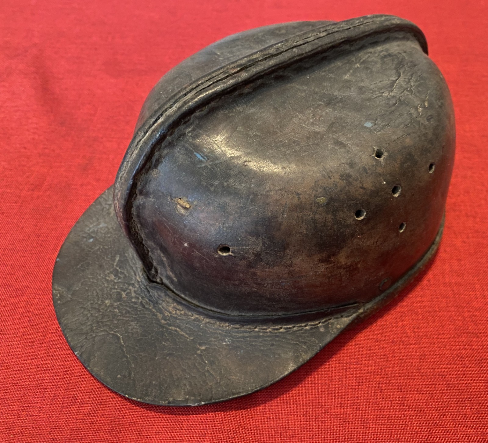 vintage 1920-30s miners leather hat vintage 1920-30s miners leather hat