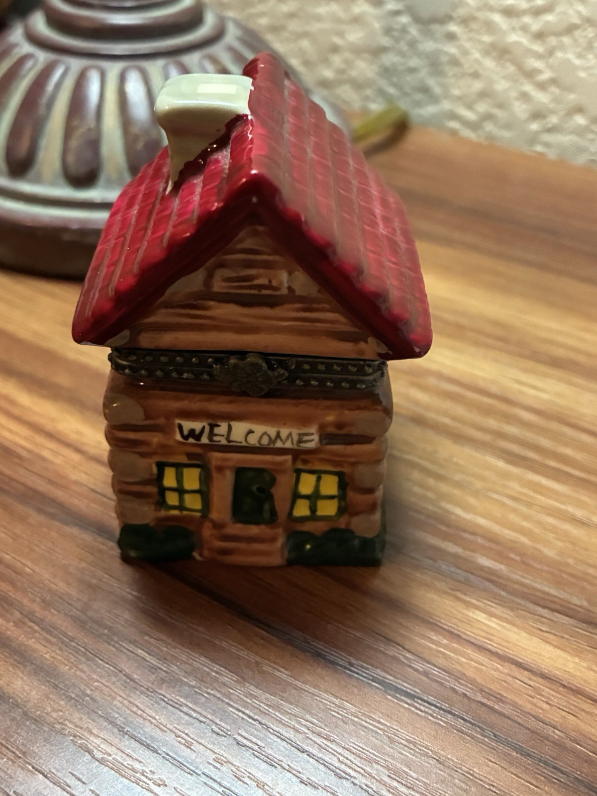 VTG Midwest of Cannon Falls PHB Paul Bunyan Log Cabin Trinket Box with Ox: