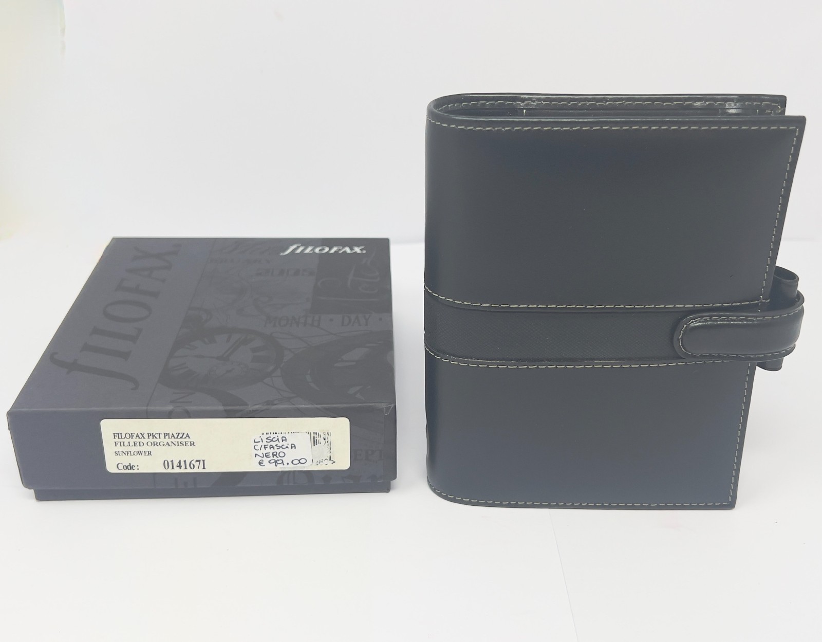 Filofax Piazza Pocket Black New Agenda Label CL