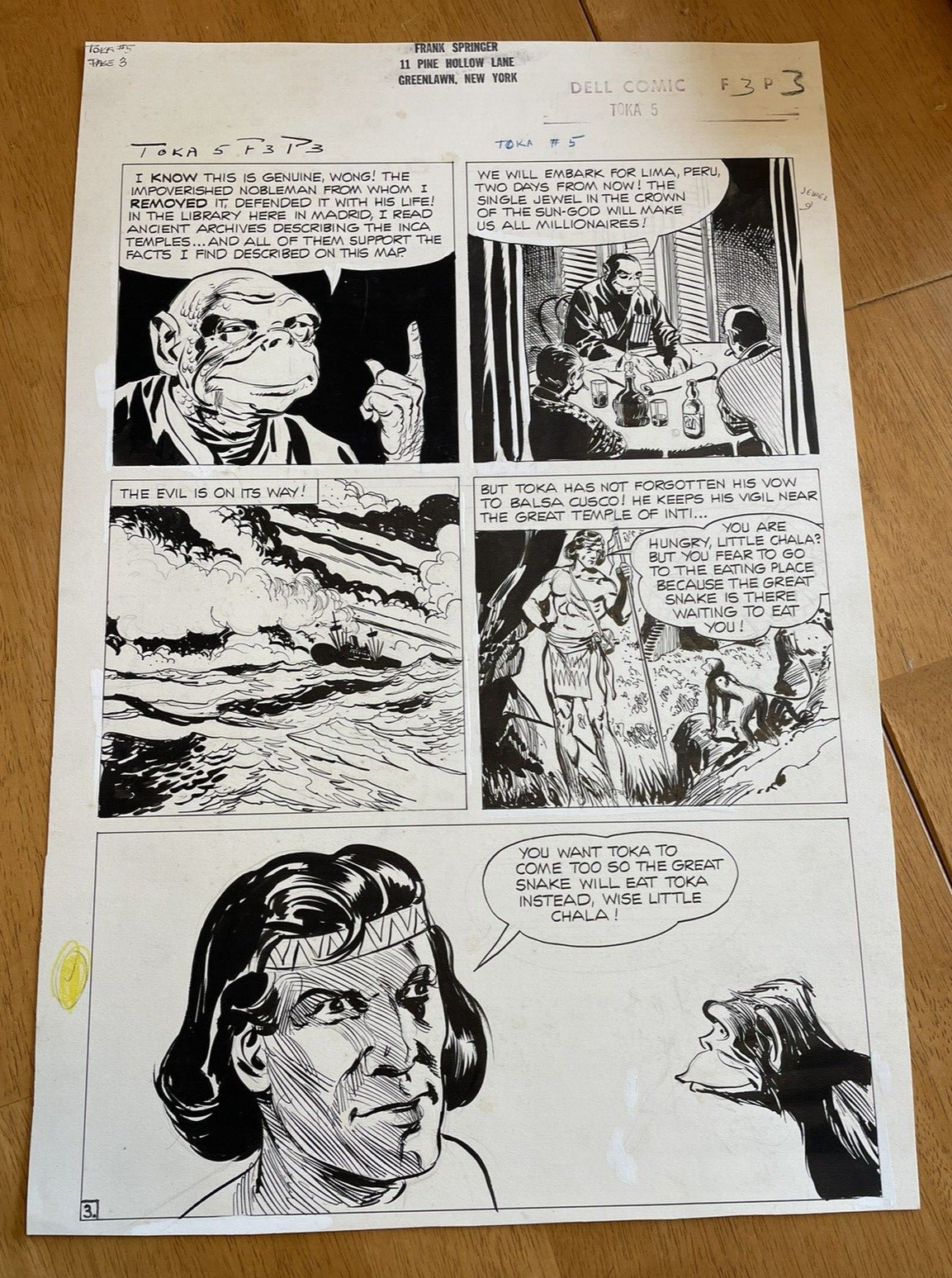 TOKA JUNGLE KING #5 original comic art SPRINGER 1965 CHALA PERU SUN GOD JEWELS TOKA JUNGLE KING #5 original comic art SPRINGER 1965 CHALA PERU SUN GOD JEWELS