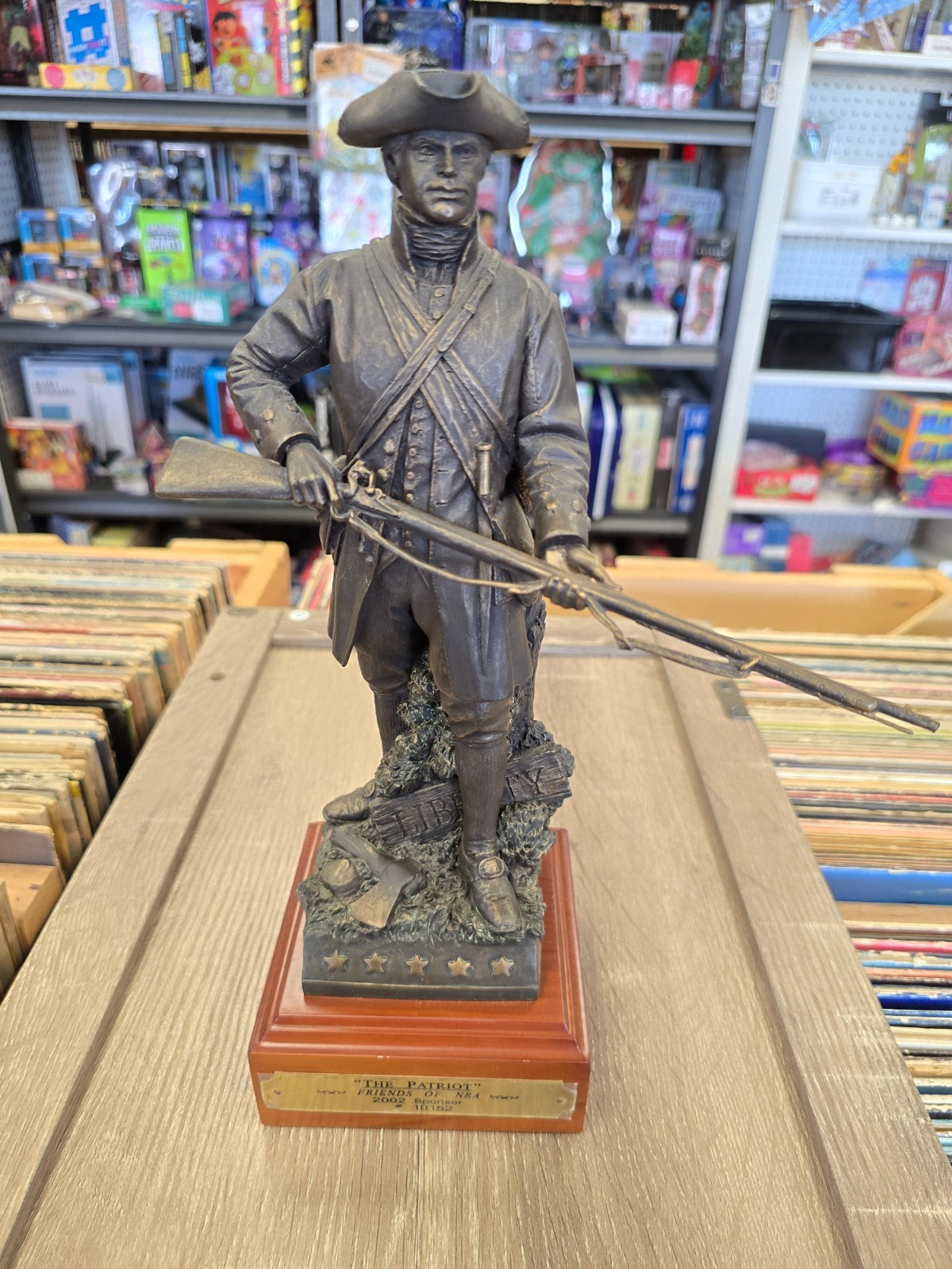 Friends of NRA 2002 Sponsor Statue The Patriot Rick Terry Militia Figurine Base