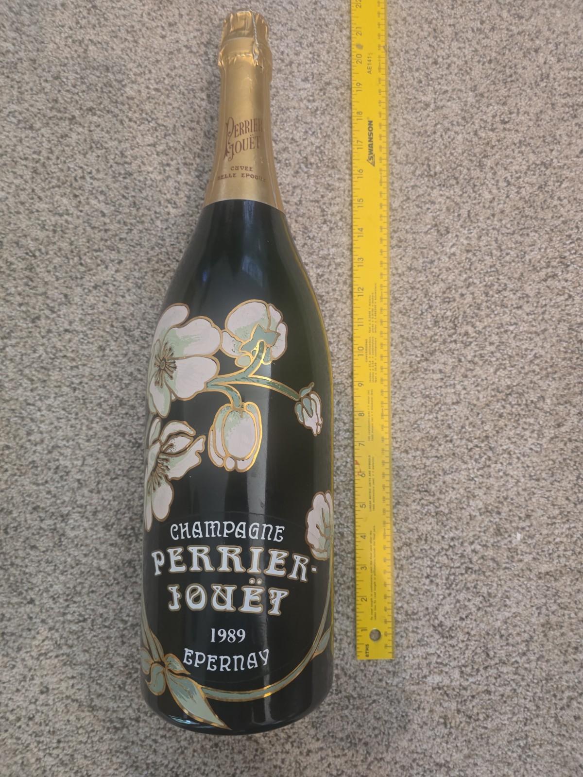 Vintage 3L 1989 Perrier Jouet  Champagne Empty Display Bottle Prop Jeroboam 20”