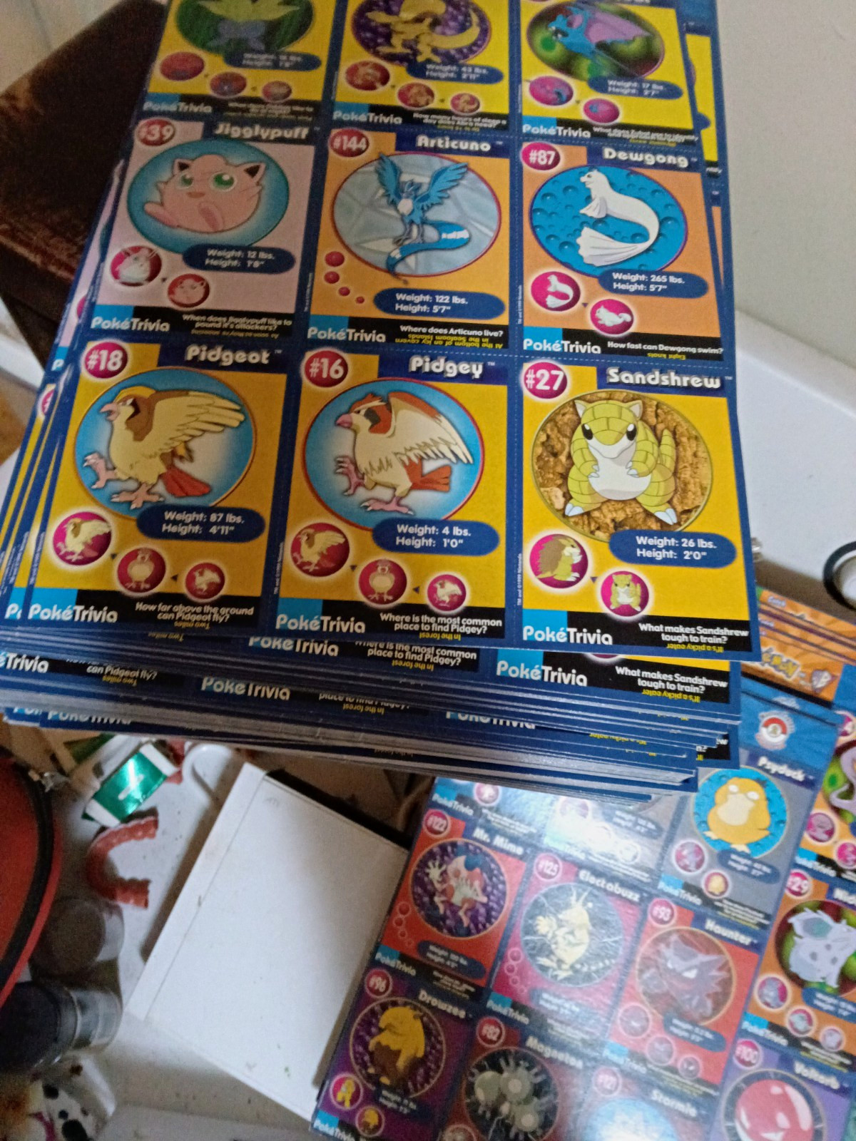 Burger King Pokémon PokéTrivia Non-Sport Trading Cards Lot (9) Jigglypuff+ Burger King Pokémon PokéTrivia Non-Sport Trading Cards Lot (9) Jigglypuff+