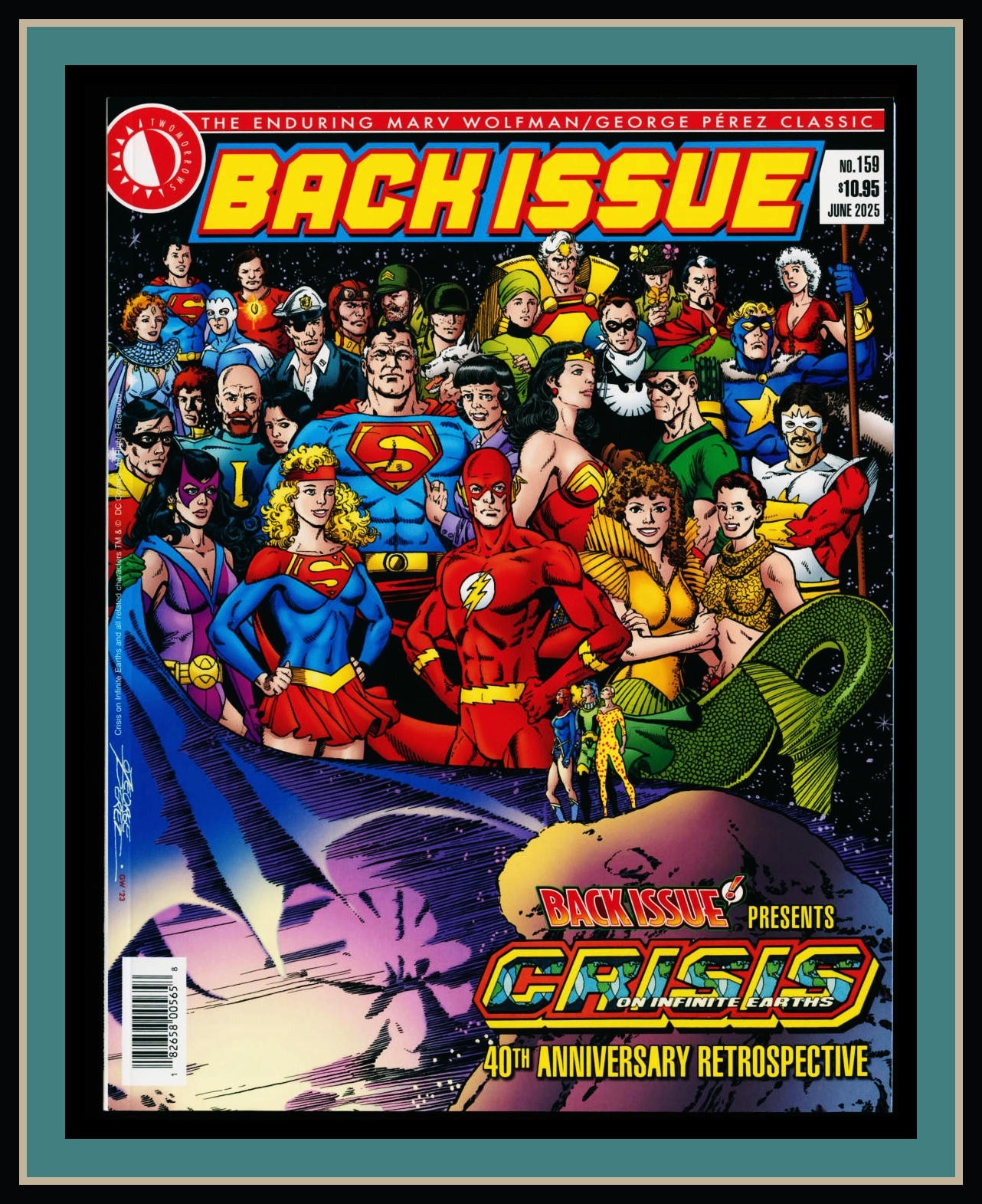 Back Issue Magazine #159-2025 nm 9.4 TwoMorrows Crisis On Infinite Earths Perez