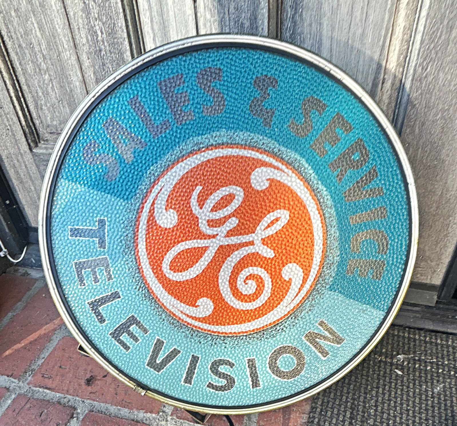 GE Vintage Television Sales & Service Lighted Advertising Sign Sep 23 1957