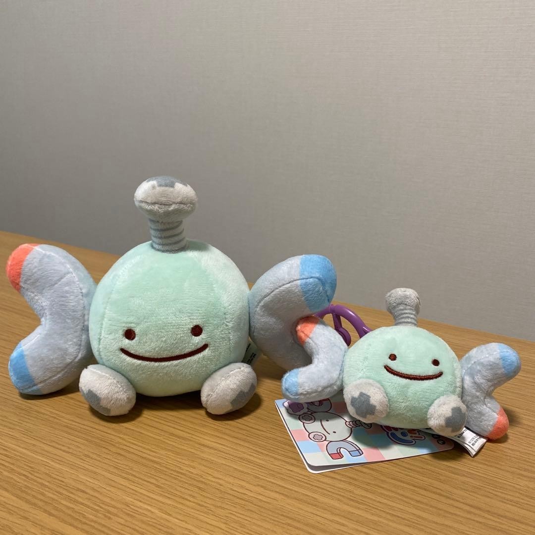 RARE Pokemon Center Transform  Ditto Magnemite Plush & Mascot Set From Japan