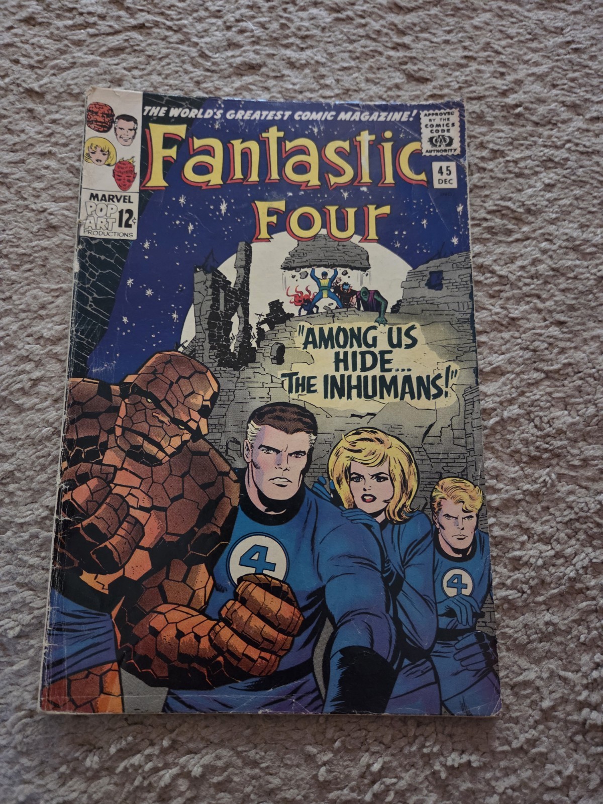 Vintage 1965 Marvel Fantastic Four Comic Book #45 Vintage 1965 Marvel Fantastic Four Comic Book #45