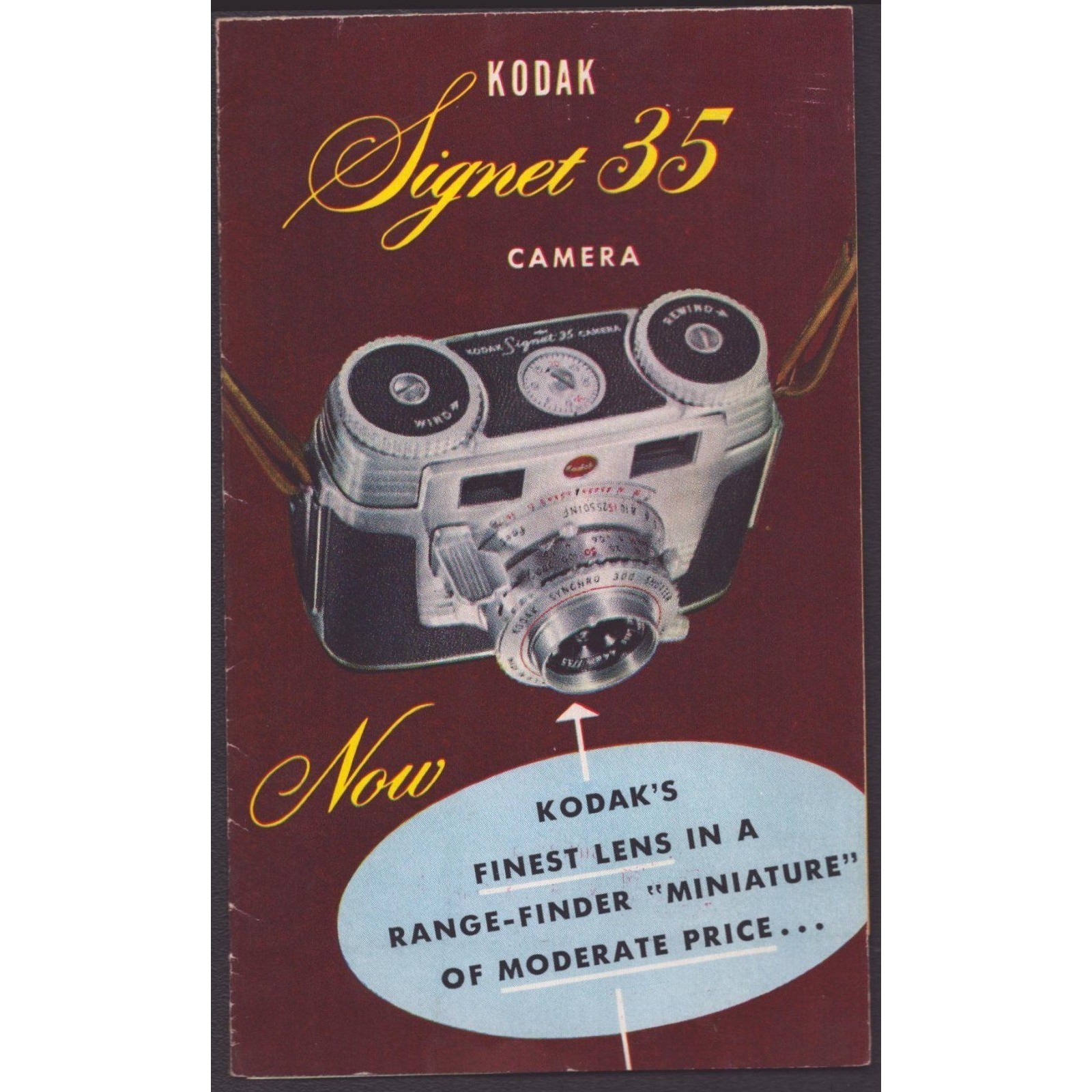 Vintage 1952 Kodak Signet 35 Camera Sales Brochure Price List Calandra's Omaha