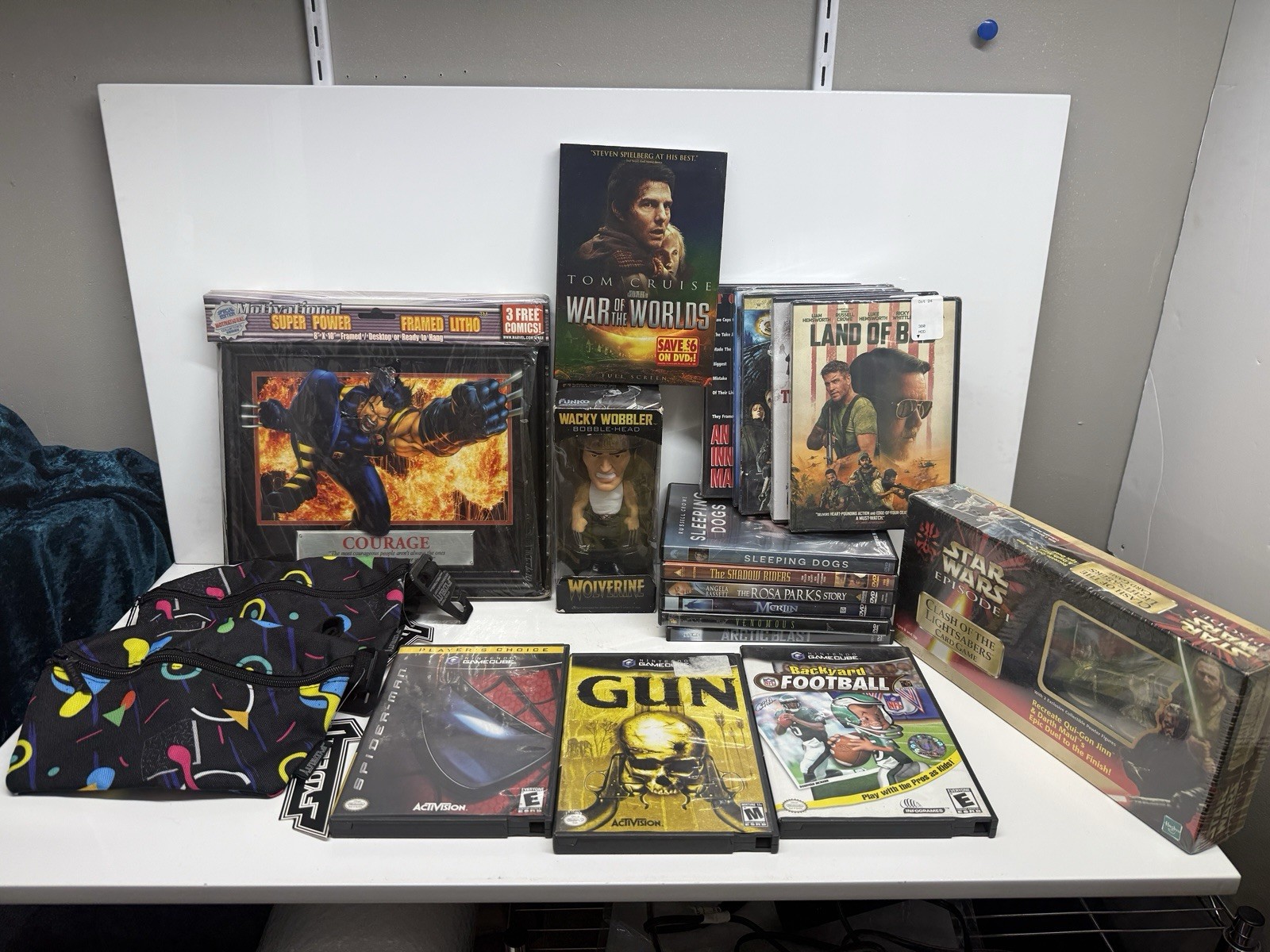 Junk drawer lot misc Star Wars GameCube Games DVDs New With Tags Old