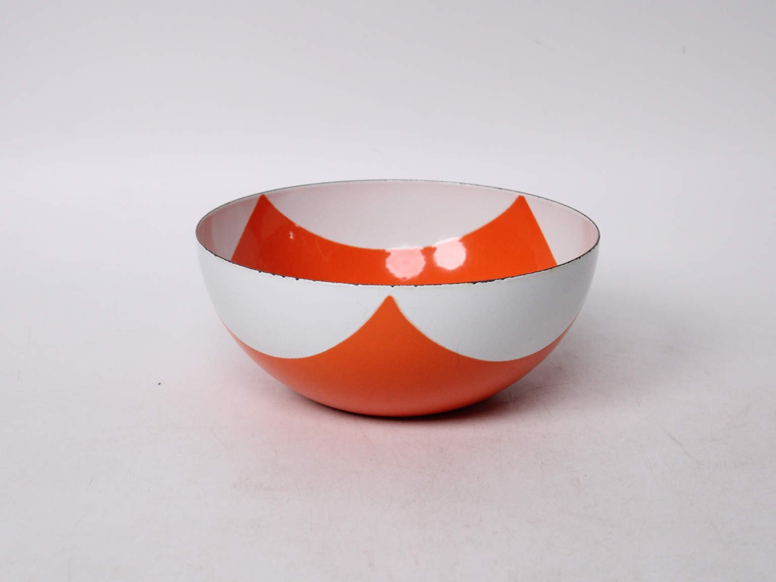 Rare 1960s Cathrineholm Orange & White Enamel \