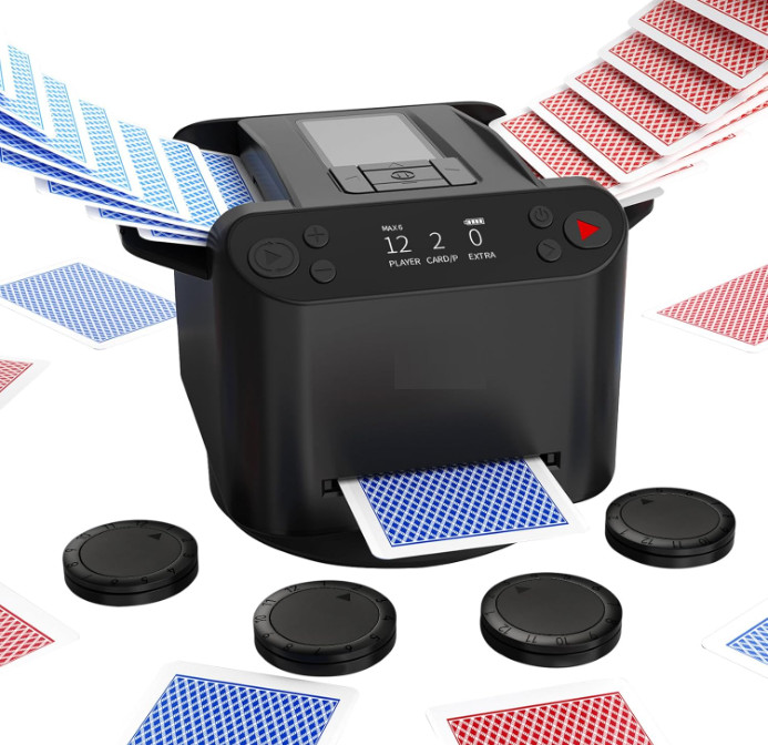 Mezclador y repartidor automático de cartas con control remoto para 12 jugadores