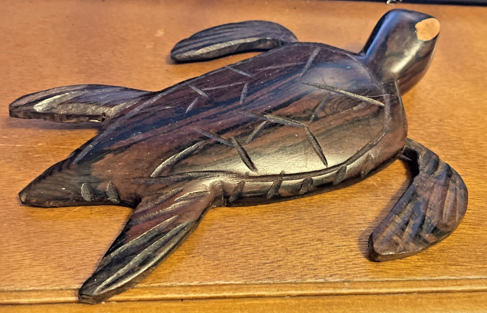 Vintage Sea Turtle Hand Carved Ironwood Wooden Sculpture Figurine 7.5\ Vintage Sea Turtle Hand Carved Ironwood Wooden Sculpture Figurine 7.5\