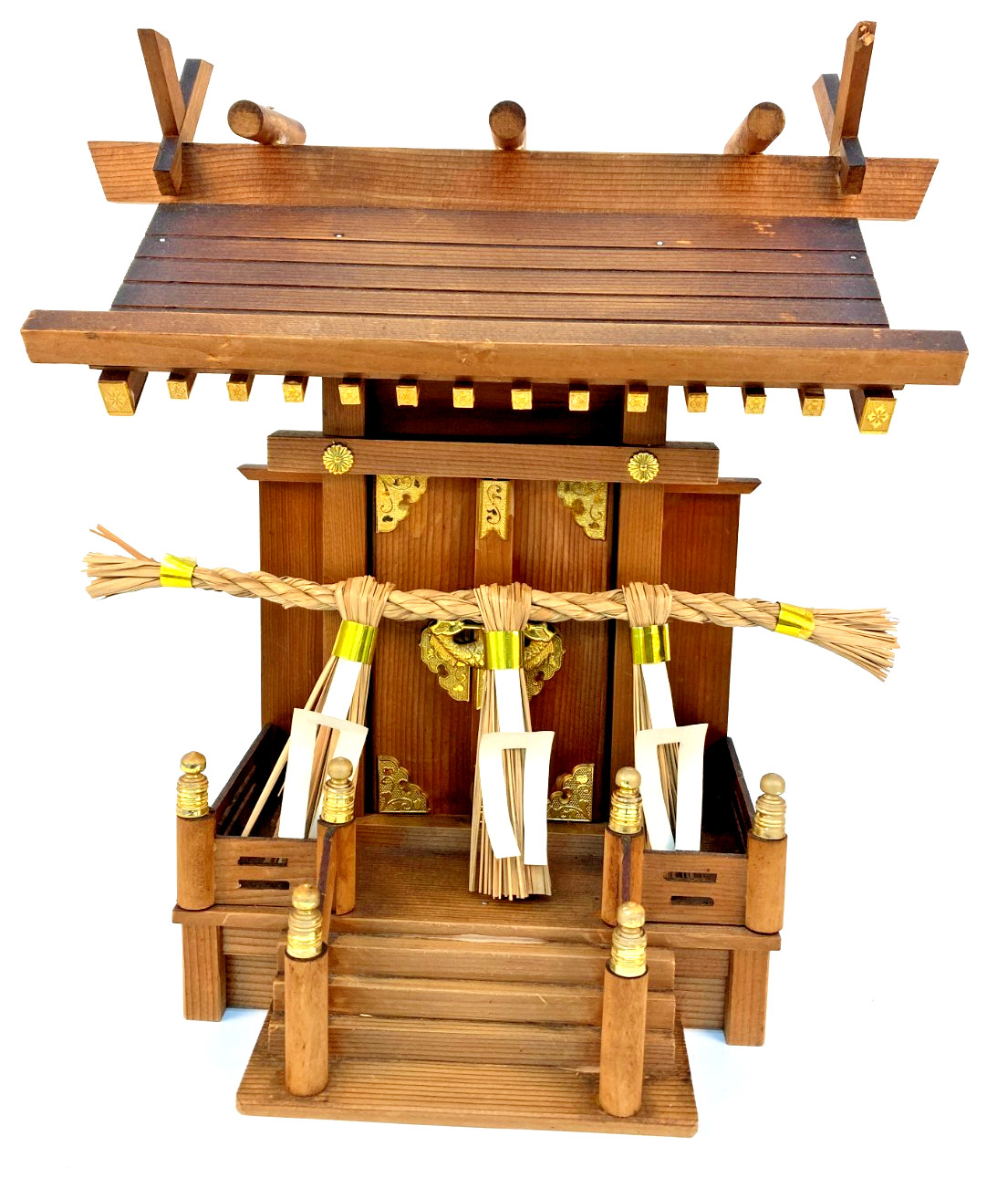 Elegant Traditional Japanese Kamidana Shrine Altar Vintage with Shimenawa