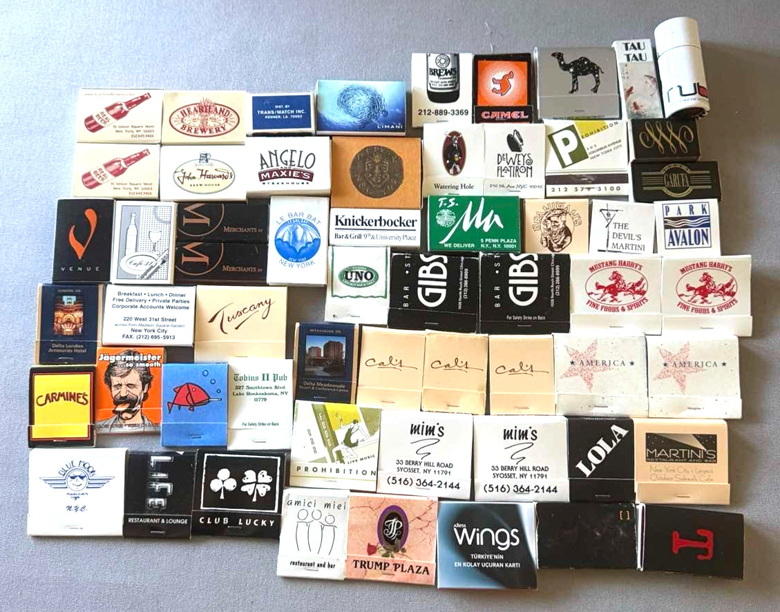 Vintage 59-Piece Lot Matchbook Matches