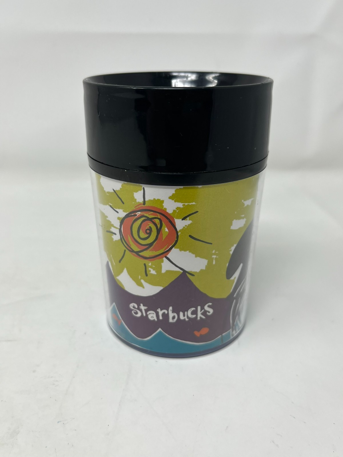 VTG 1998 Starbucks Tumbler 8 oz Thermo-Serv Travel Cartoon Colorful