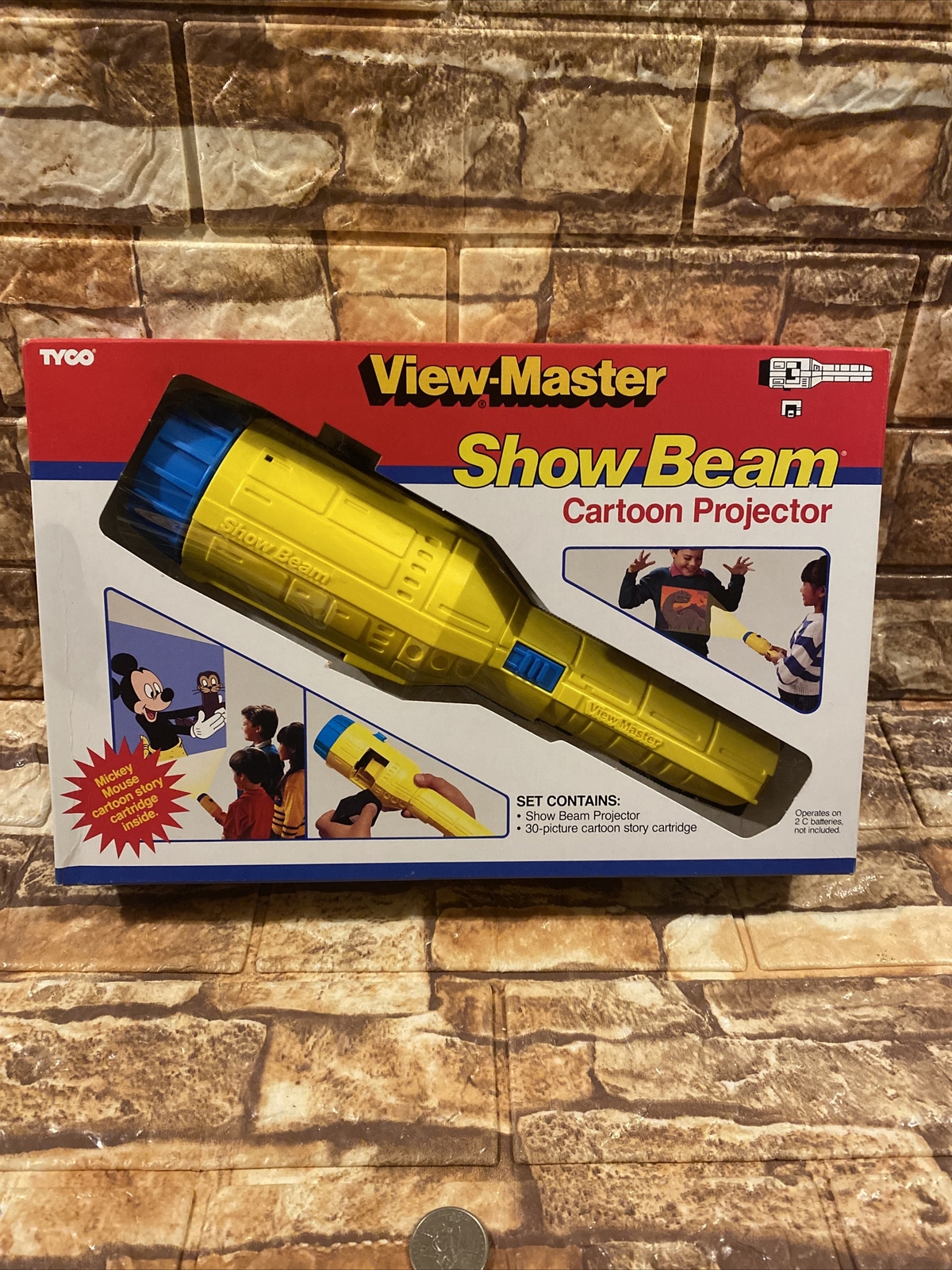Vintage Tyco viewmaster Show Beam Cartoon Projector W Mickey Mouse Cartridge NIB