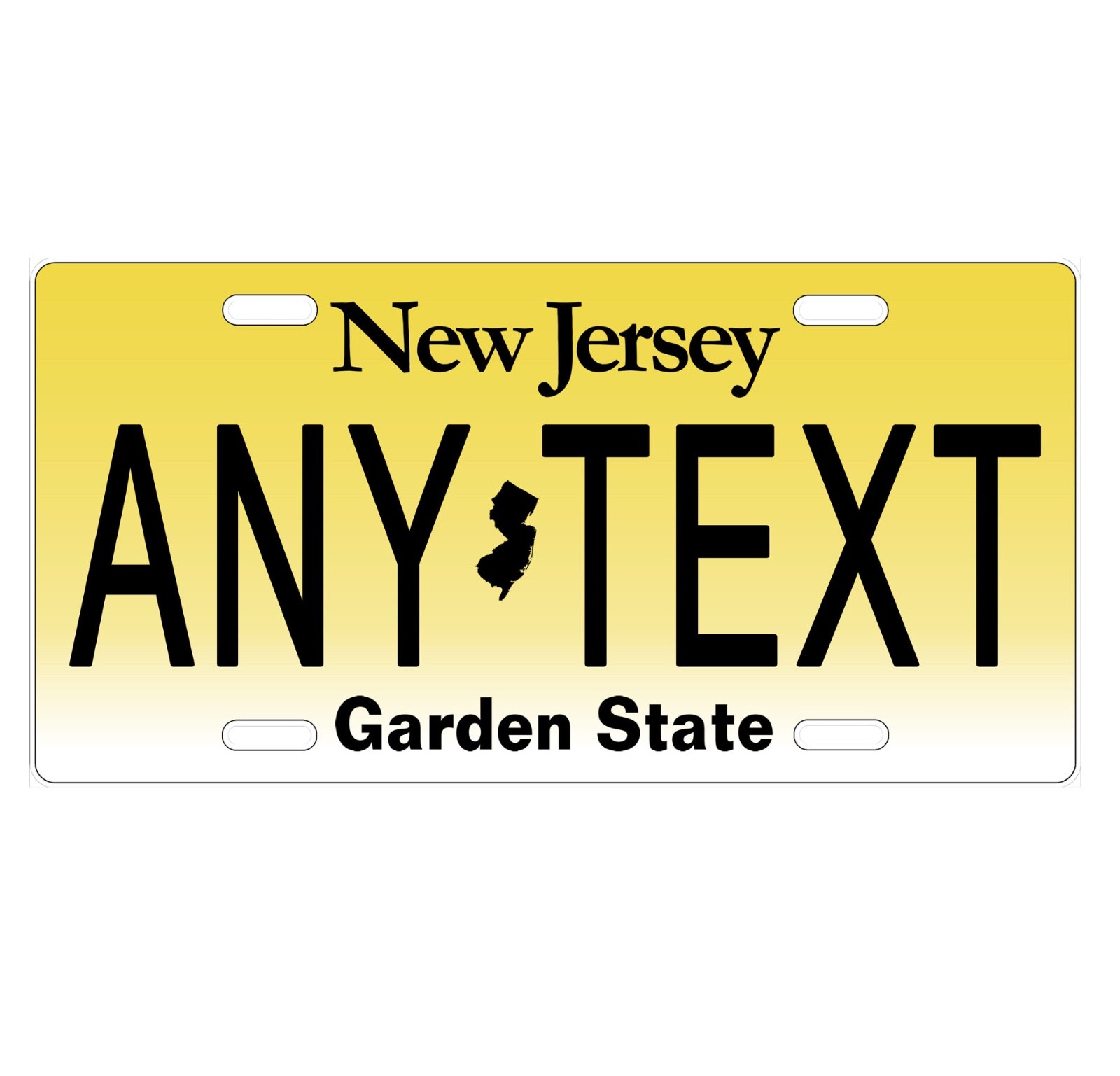 Novelty, Personalized State License Plates-New Jersey. Three Sizes Available