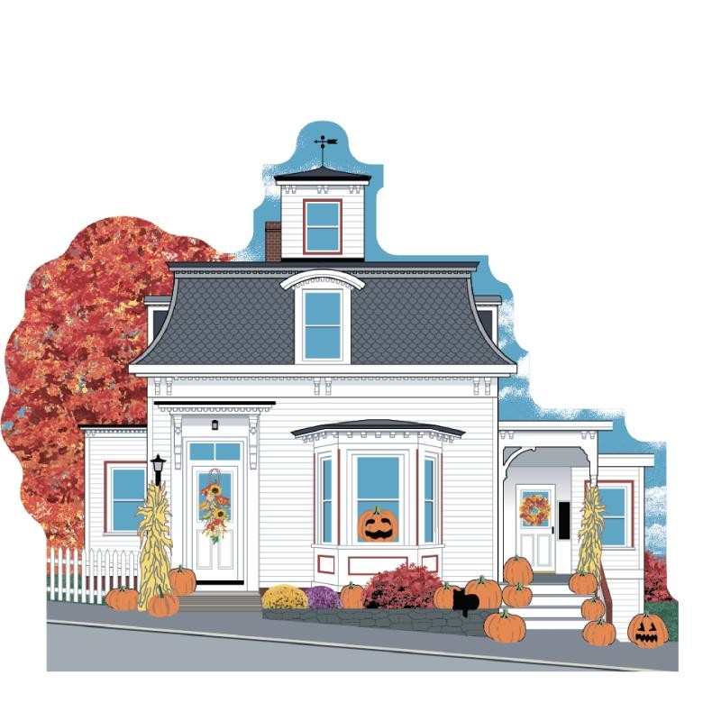 🎃 Cat's Meow Village Autumn Salem MA Balcomb Cottage HOCUS POCUS House #21-555