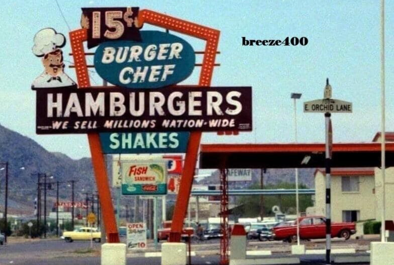 Americana Photo/Early 1960's BURGER CHEF FAST FOOD RESTAURANT/4X6 B&W Photo Rpt.