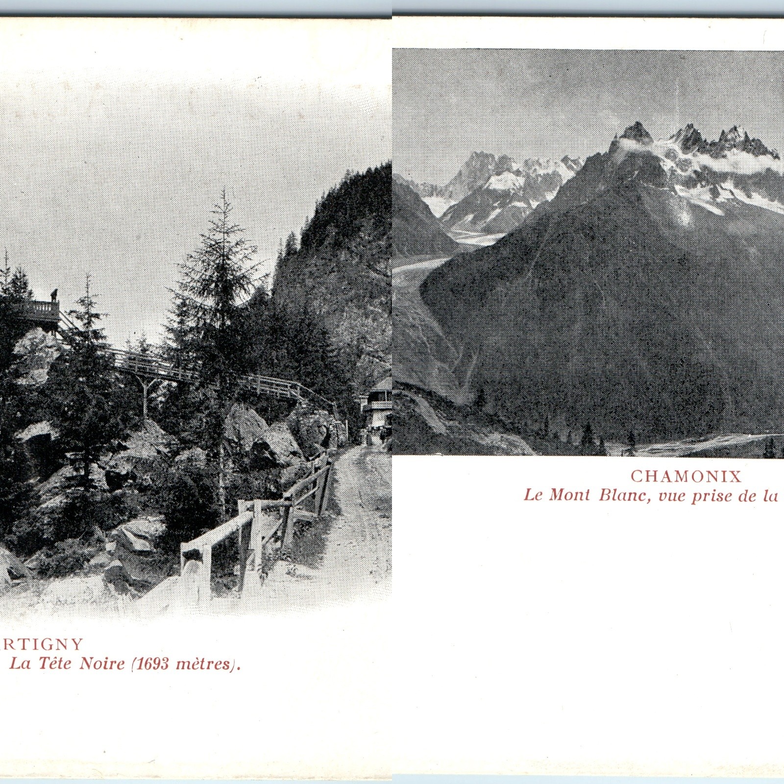 x2 LOT c1900s France Postcard Chamonix Mont Blanc La Flegere Tete Noire Martigny x2 LOT c1900s France Postcard Chamonix Mont Blanc La Flegere Tete Noire Martigny