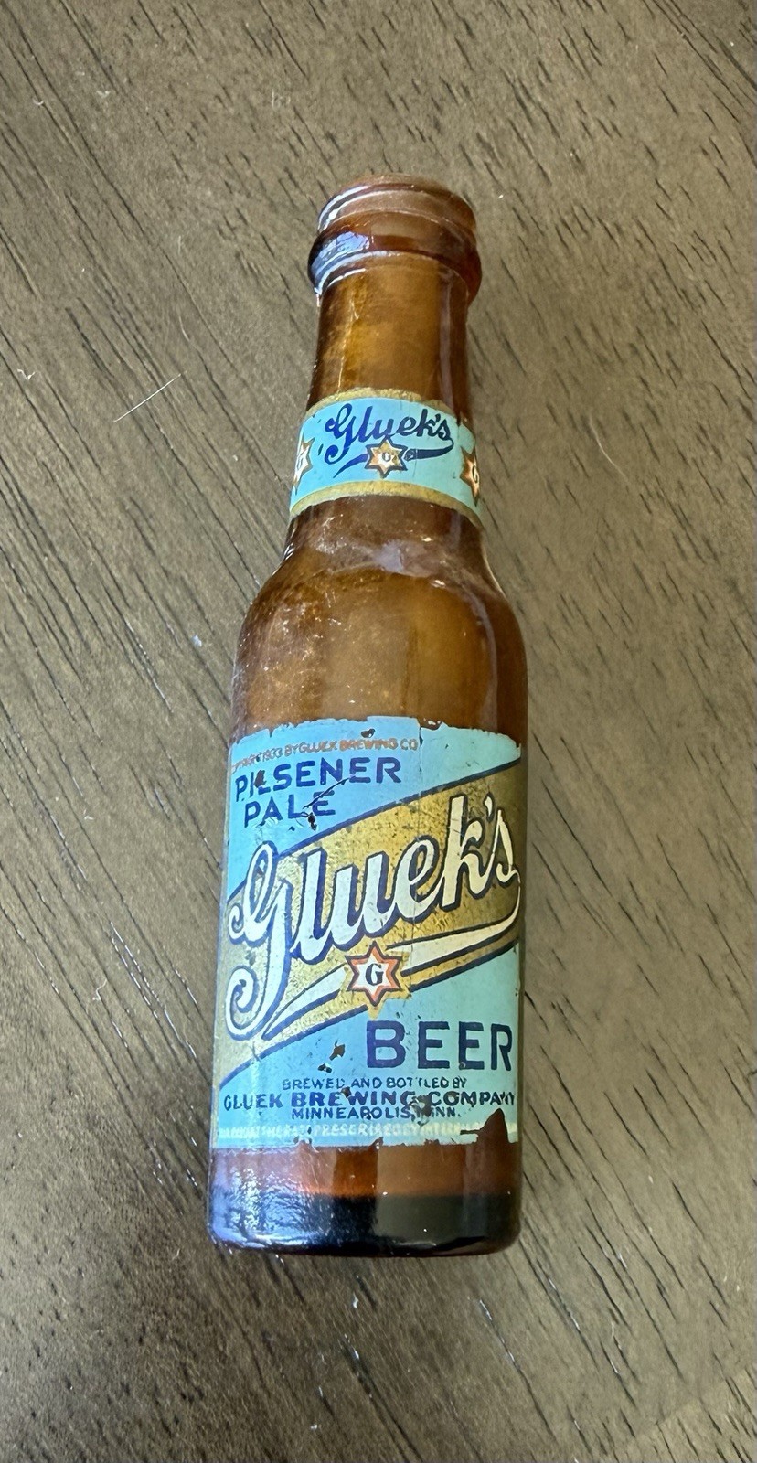 Vintage Gluek’s Beer Mini Bottle Pilsener Pale Minneapolis MN