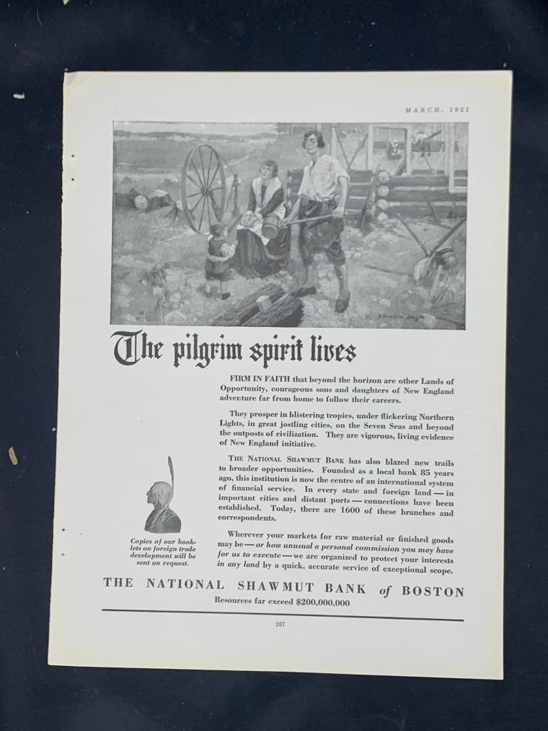 Magazine Ad - 1921 - National Shawmut Bank of Boston