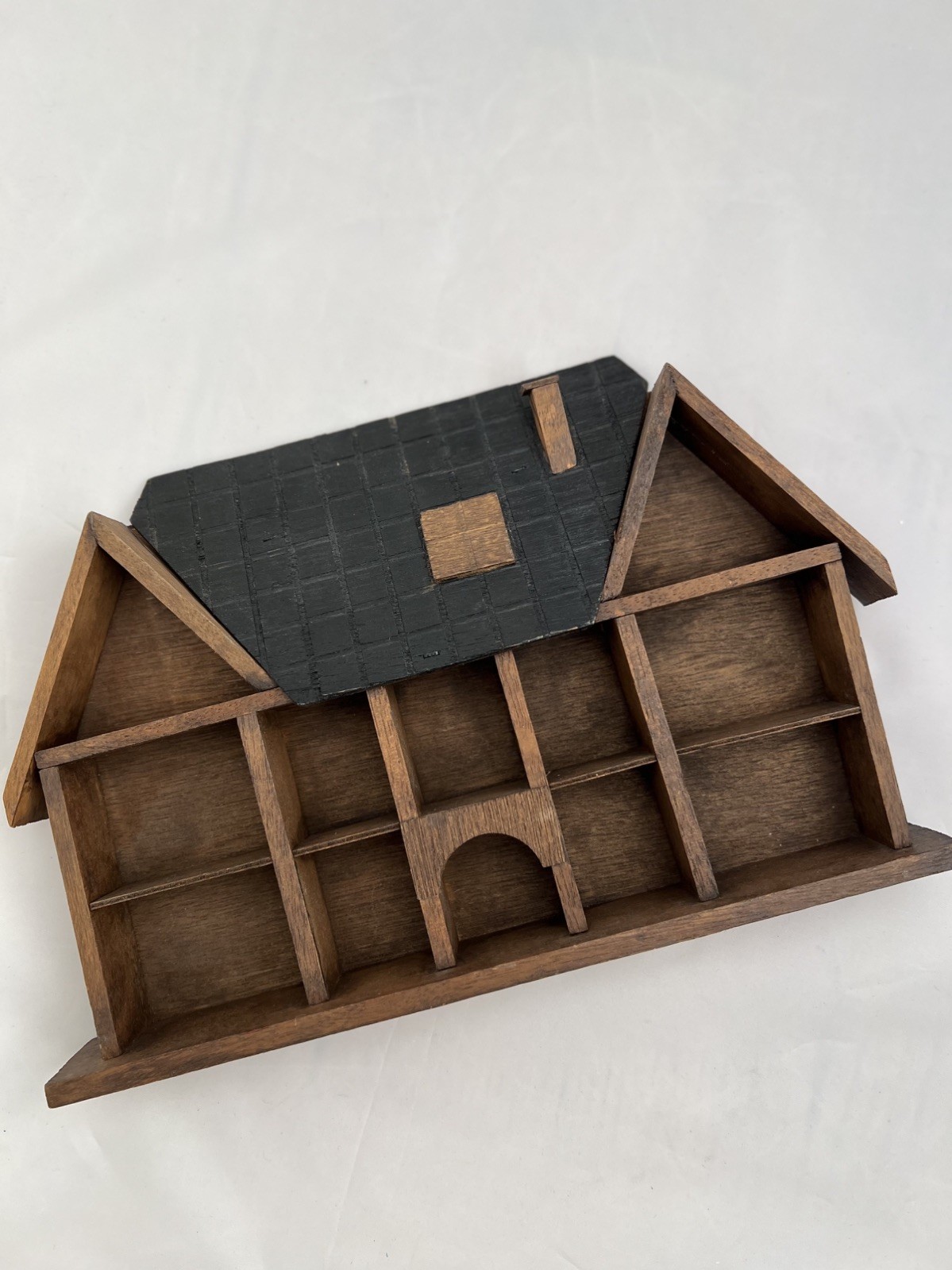 Vintage Wooden House Shelf Trinket Display Shadow Box Cottage Wall Decor Rustic Vintage Wooden House Shelf Trinket Display Shadow Box Cottage Wall Decor Rustic