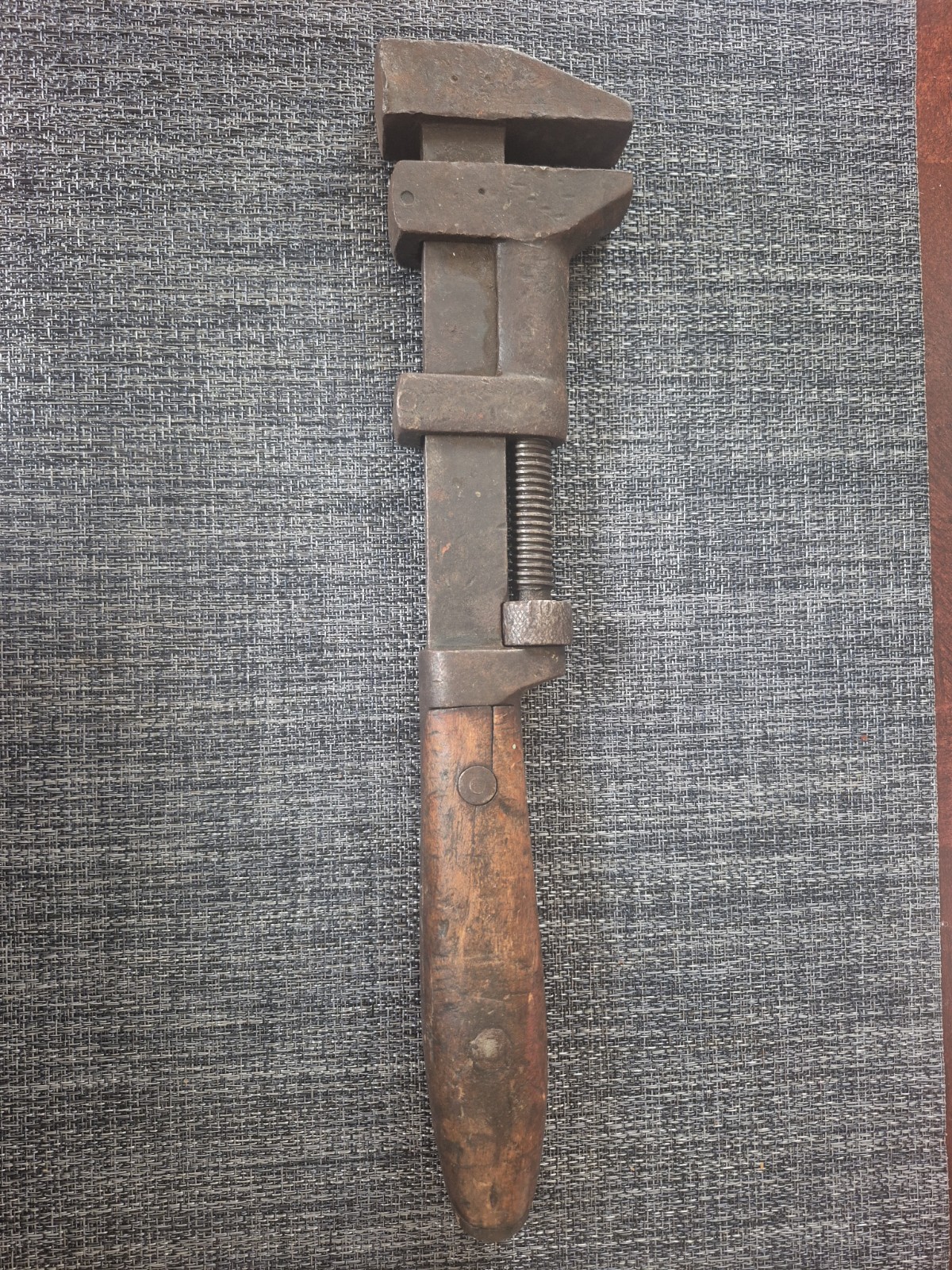 Antique PS&W Co Solid Bar Monkey Wrench Wood Handle Large Forged 15 Antique PS&W Co Solid Bar Monkey Wrench Wood Handle Large Forged 15