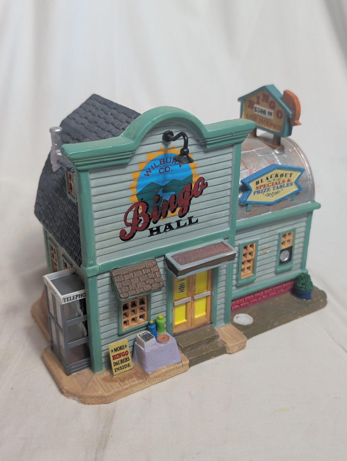 Lemax Harvest Crossing Lighted Building Wilburn Co Bingo Hall 85703 Retired