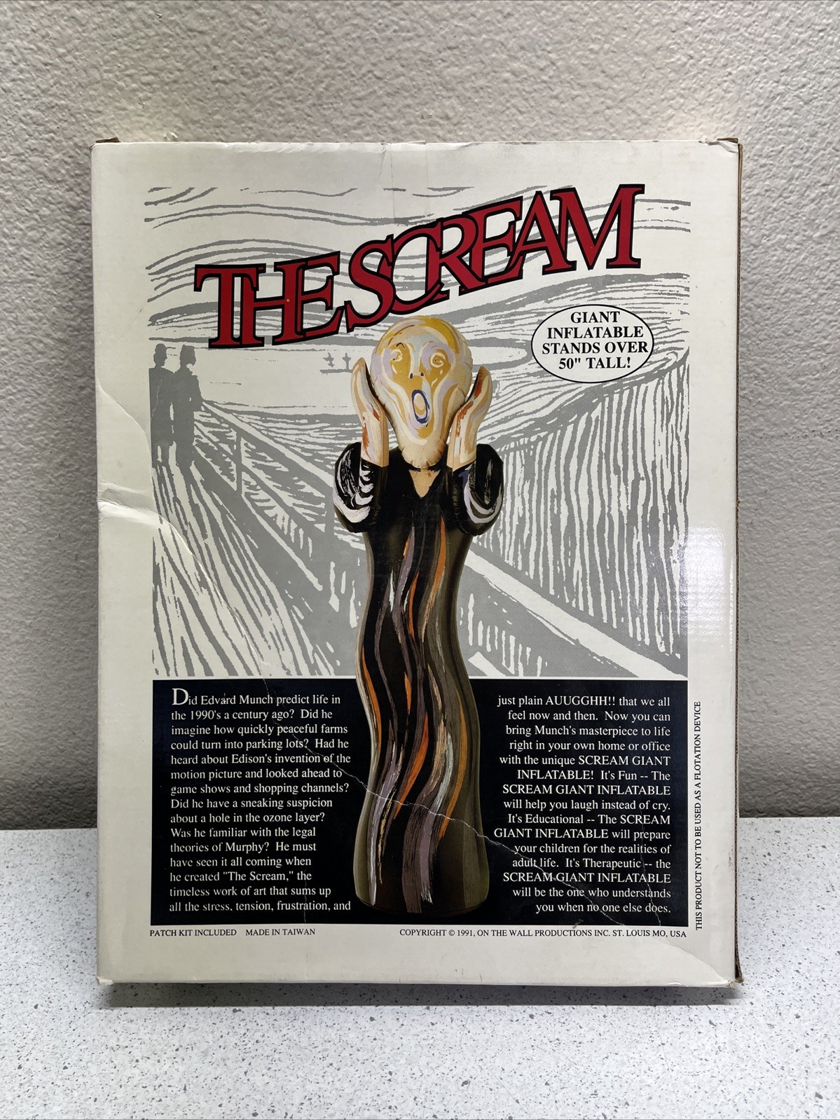 Vtg 1991 The Scream Giant Inflatable w/ Original Box - Stands over 50\