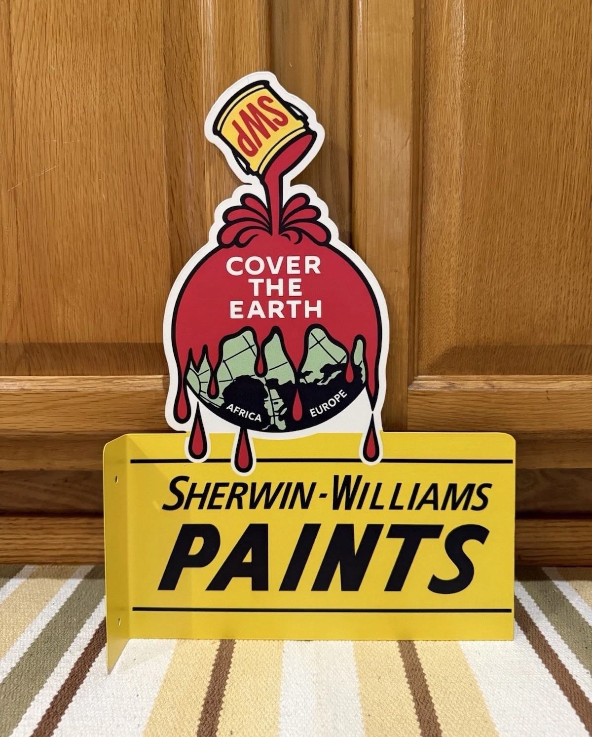 Sherwin-Williams Paint Flange Sign Double Sided Vintage Style Wall Decor