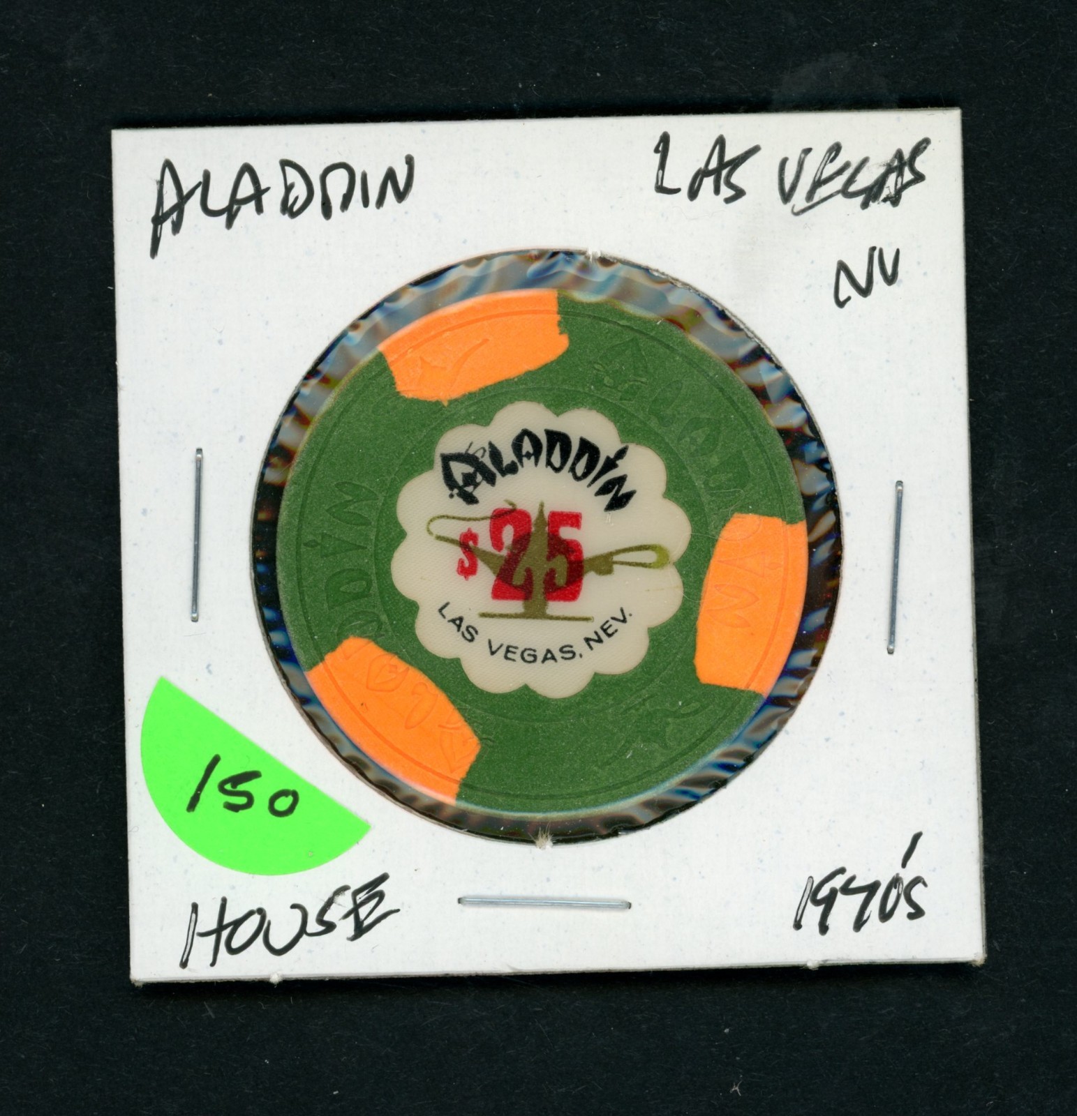 Vintage $25Aladdin Hotel Las Vegas , Nevada Casino Chip Vintage $25Aladdin Hotel Las Vegas , Nevada Casino Chip