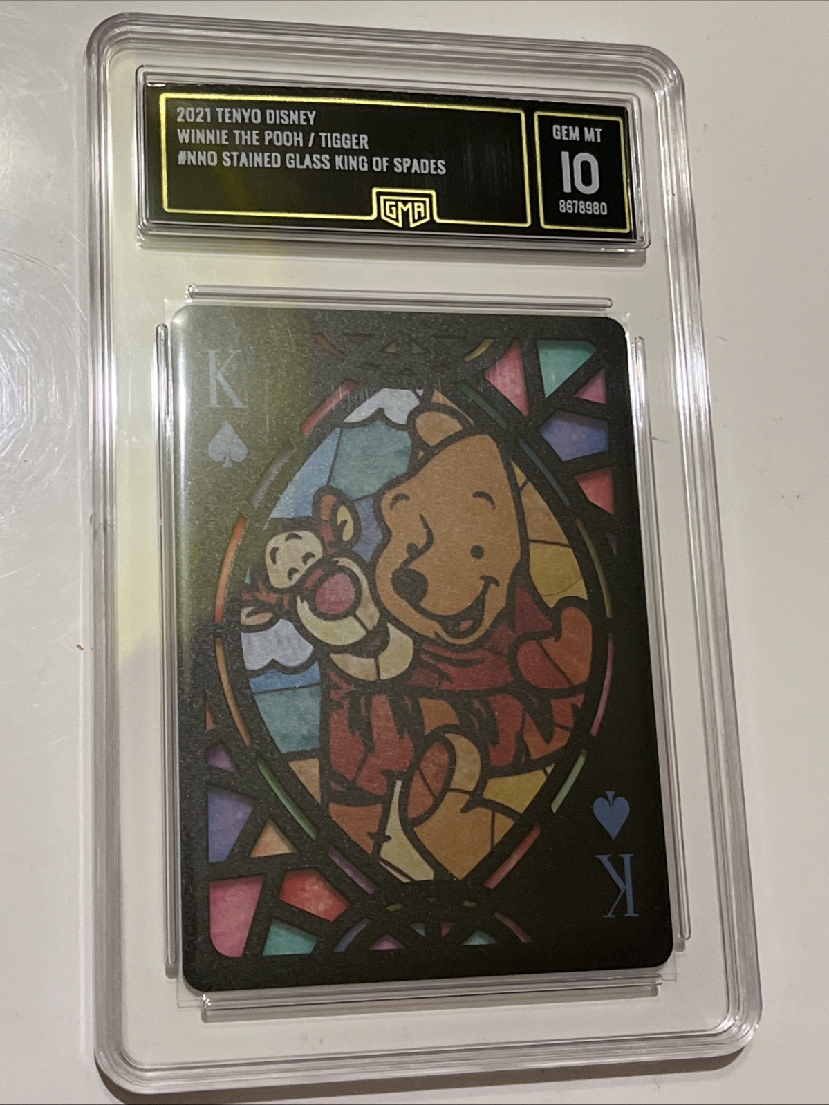 2022 Tenyo Disney Stained Glass King Spades Winnie the Pooh Tigger Gem Mint 10 2022 Tenyo Disney Stained Glass King Spades Winnie the Pooh Tigger Gem Mint 10