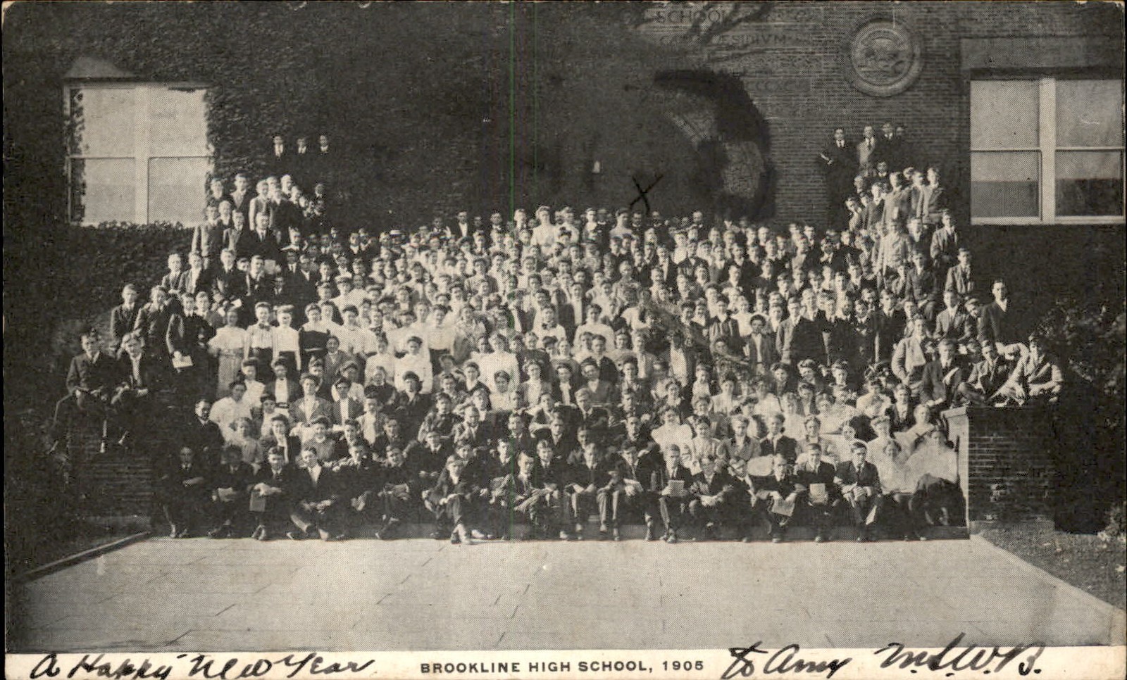 Brookline Massachusetts MA Students High School c1905 Vintage Postcard