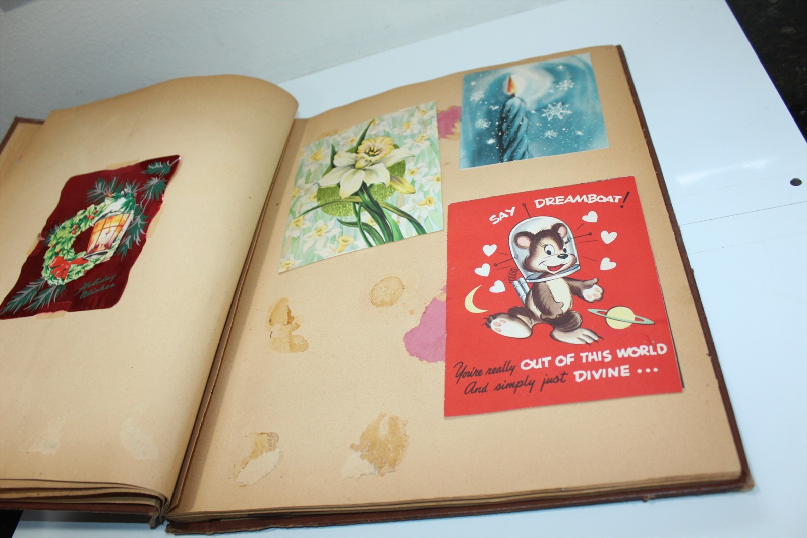Vintage Scrapbook With Mostly Greeting Cards 12-1/4 Vintage Scrapbook With Mostly Greeting Cards 12-1/4