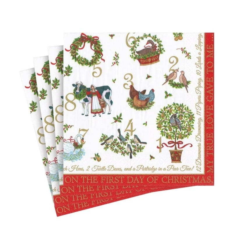 12 Days of Christmas paper napkins for decoupage seashell ornaments and more 12 Days of Christmas paper napkins for decoupage seashell ornaments and more