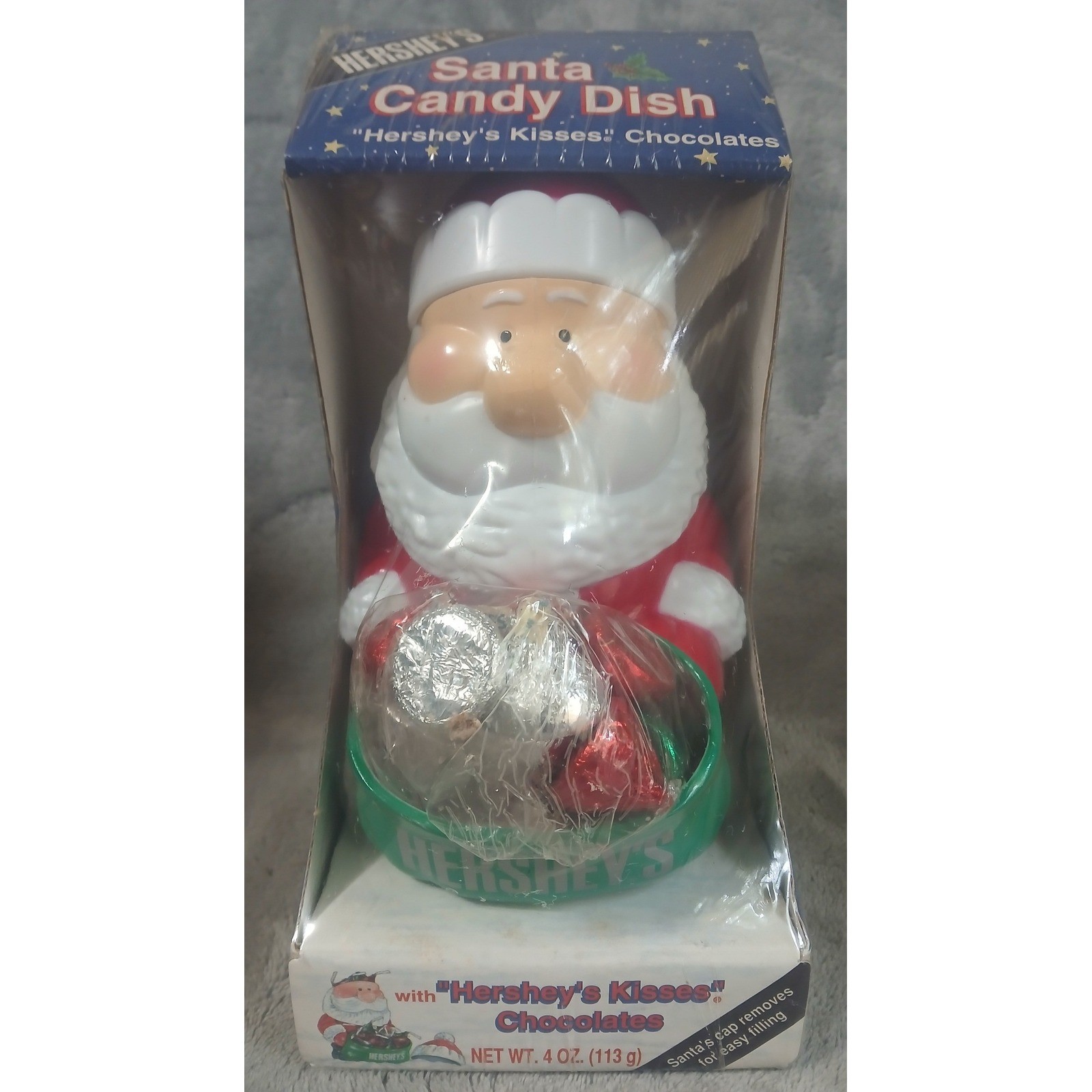 Vtg 1994 Hersheys Santa Candy Dish Sealed with Kisses Christmas Figurine READ