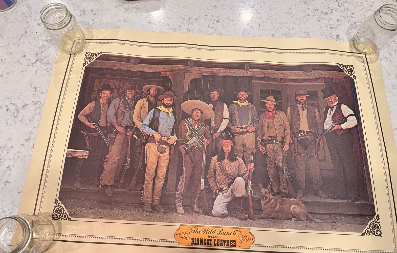 Vintage 1975 Bianchi Leather The Wild Bunch Western Cowboy Poster 36x24 Vintage 1975 Bianchi Leather The Wild Bunch Western Cowboy Poster 36x24