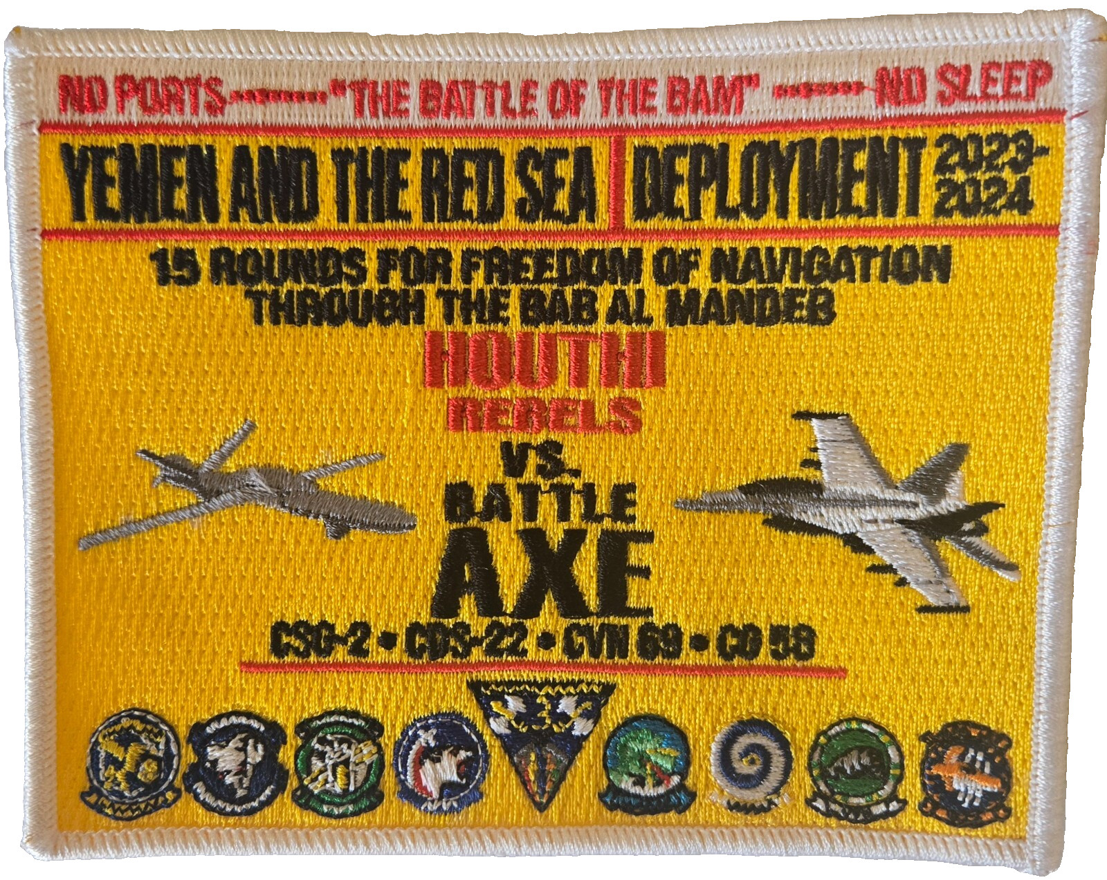 CARRIER AIR WING THREE - YEMEN AND THE RED SEA DEPLOYMENT 2023-2024 PATCH CARRIER AIR WING THREE - YEMEN AND THE RED SEA DEPLOYMENT 2023-2024 PATCH